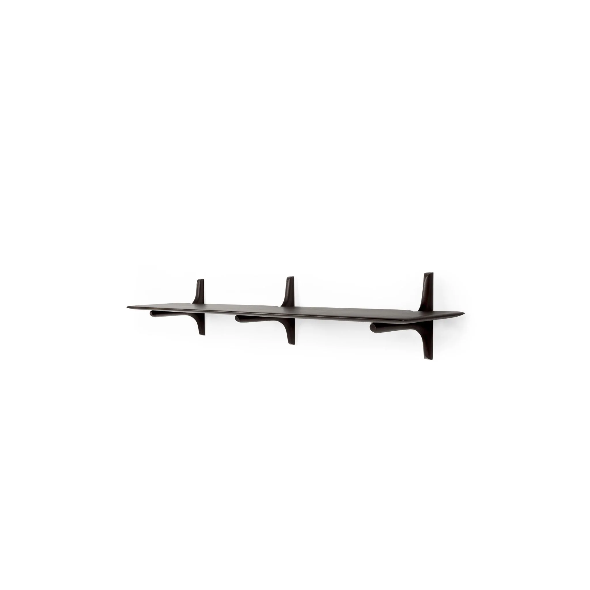 Pi Wall Shelf - Varnished Mahogany - Dark Brown - 1 Shelf - Image 7