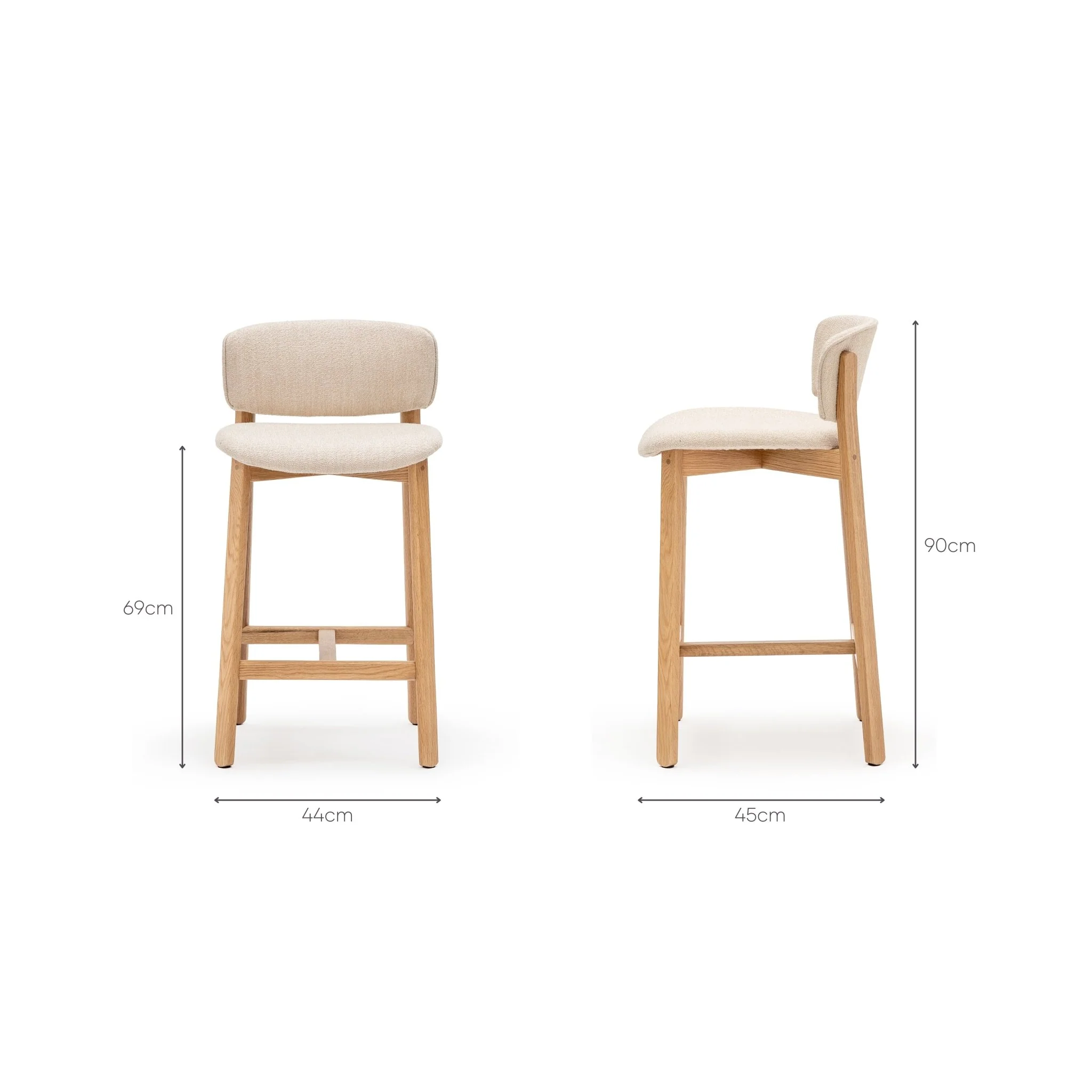 Pinta Counter Chair - Light Oak & Vanilla - Image 16