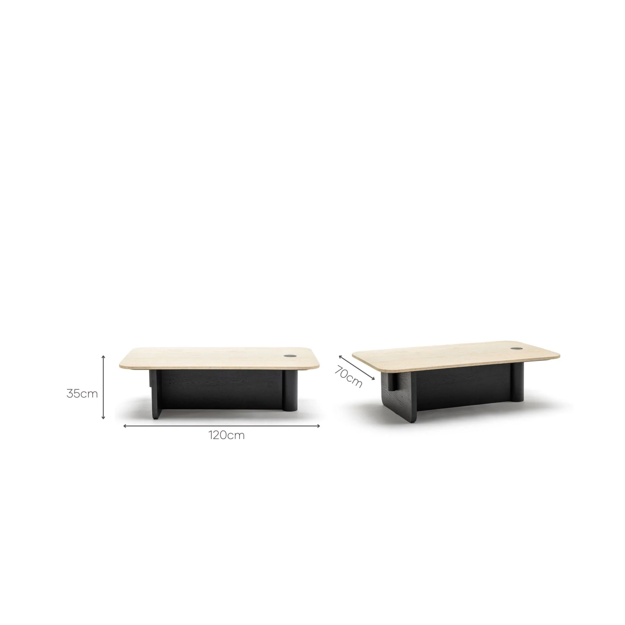 Pivot Coffee Table - Black Oak & Travertine - Image 10