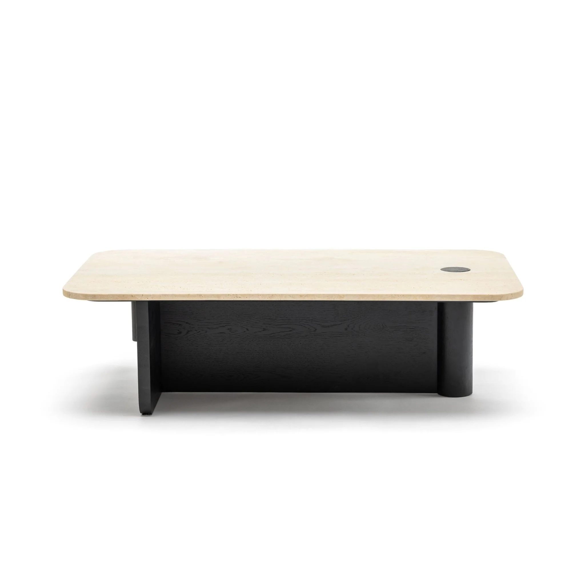 Pivot Coffee Table - Black Oak & Travertine - Image 3