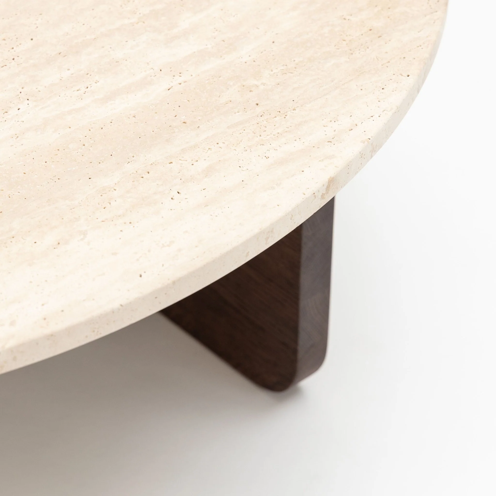 Pivot Round Coffee Table - Espresso Oak & Travertine - Image 6