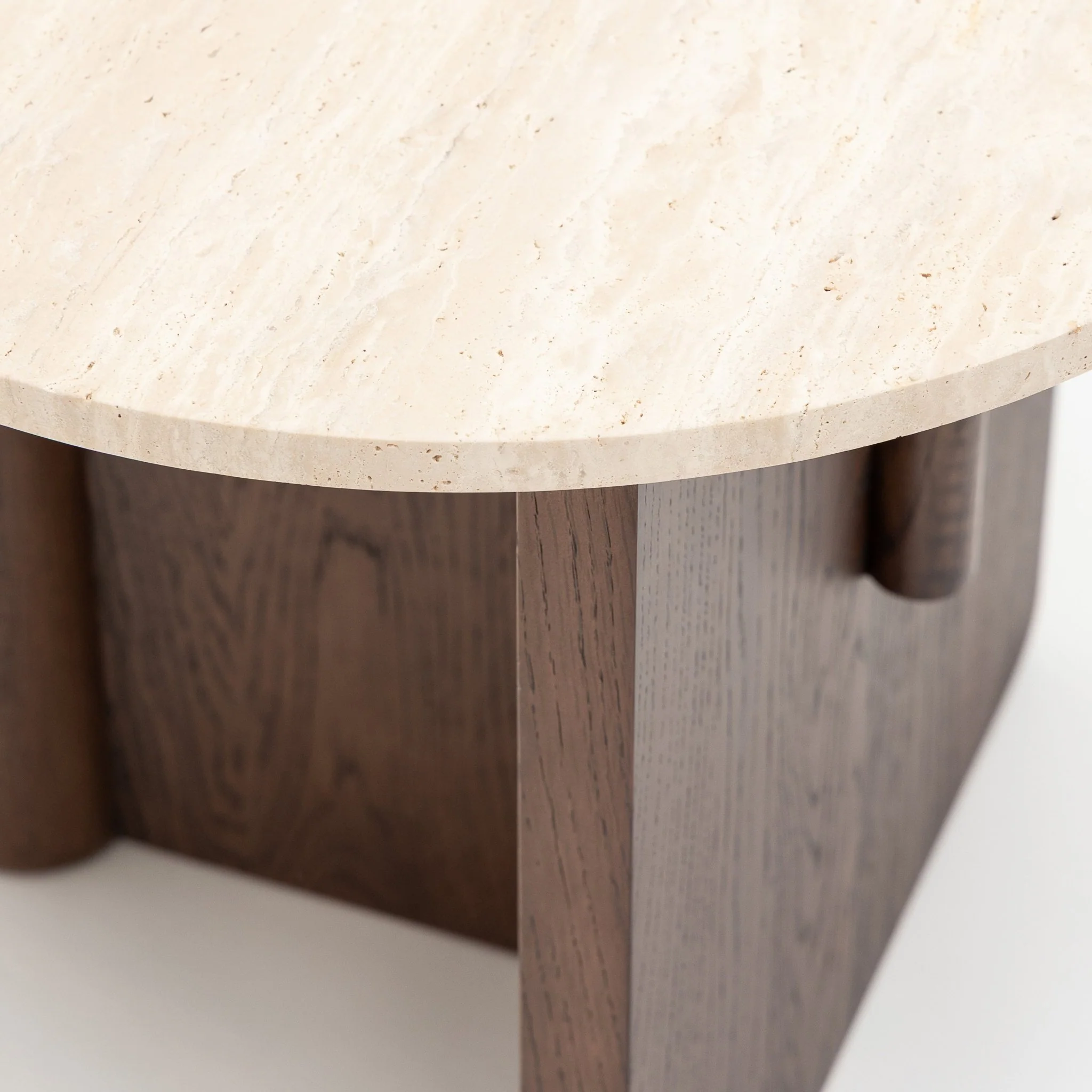 Pivot Side Table - Espresso Oak & Travertine - Image 10