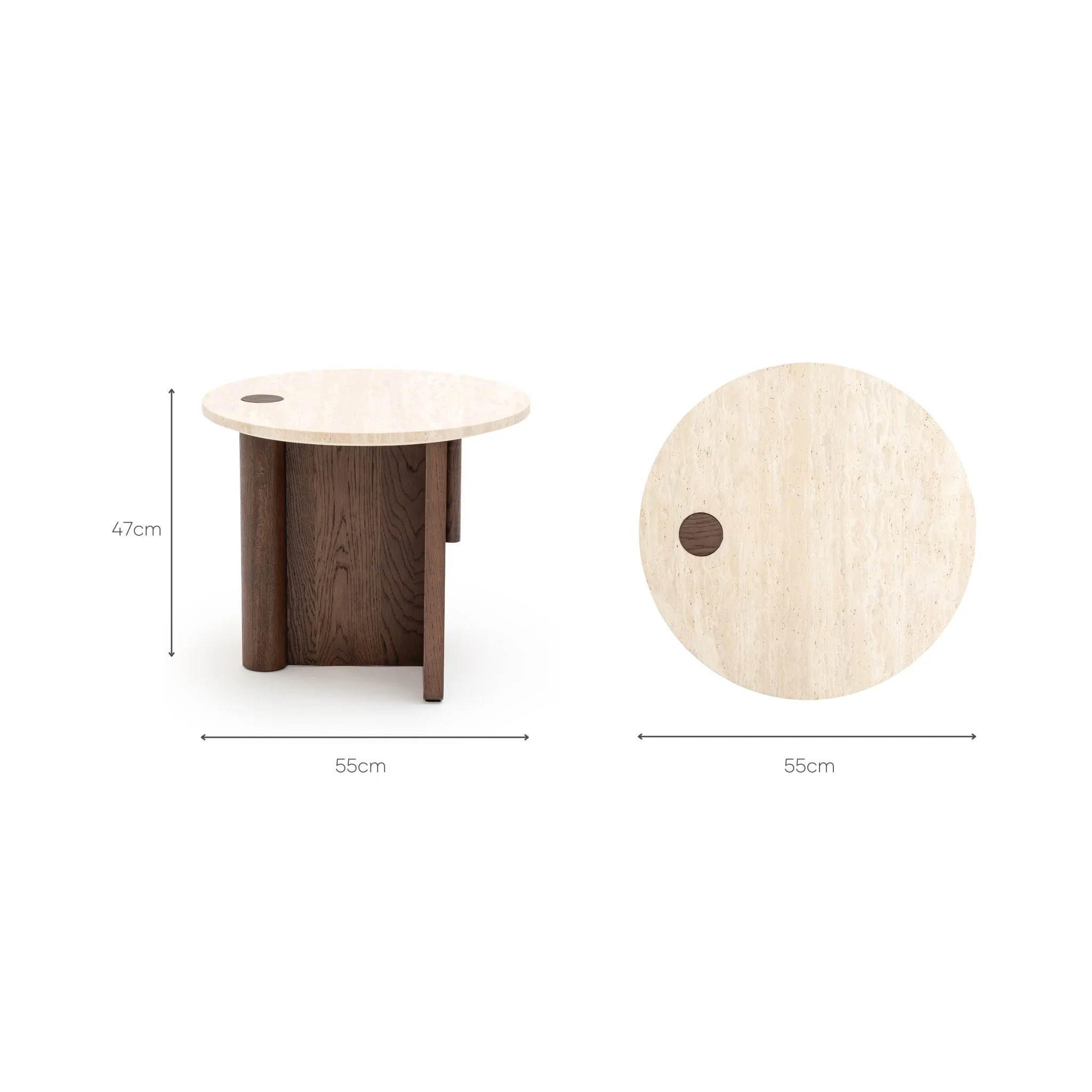 Pivot Side Table - Espresso Oak & Travertine - Image 14