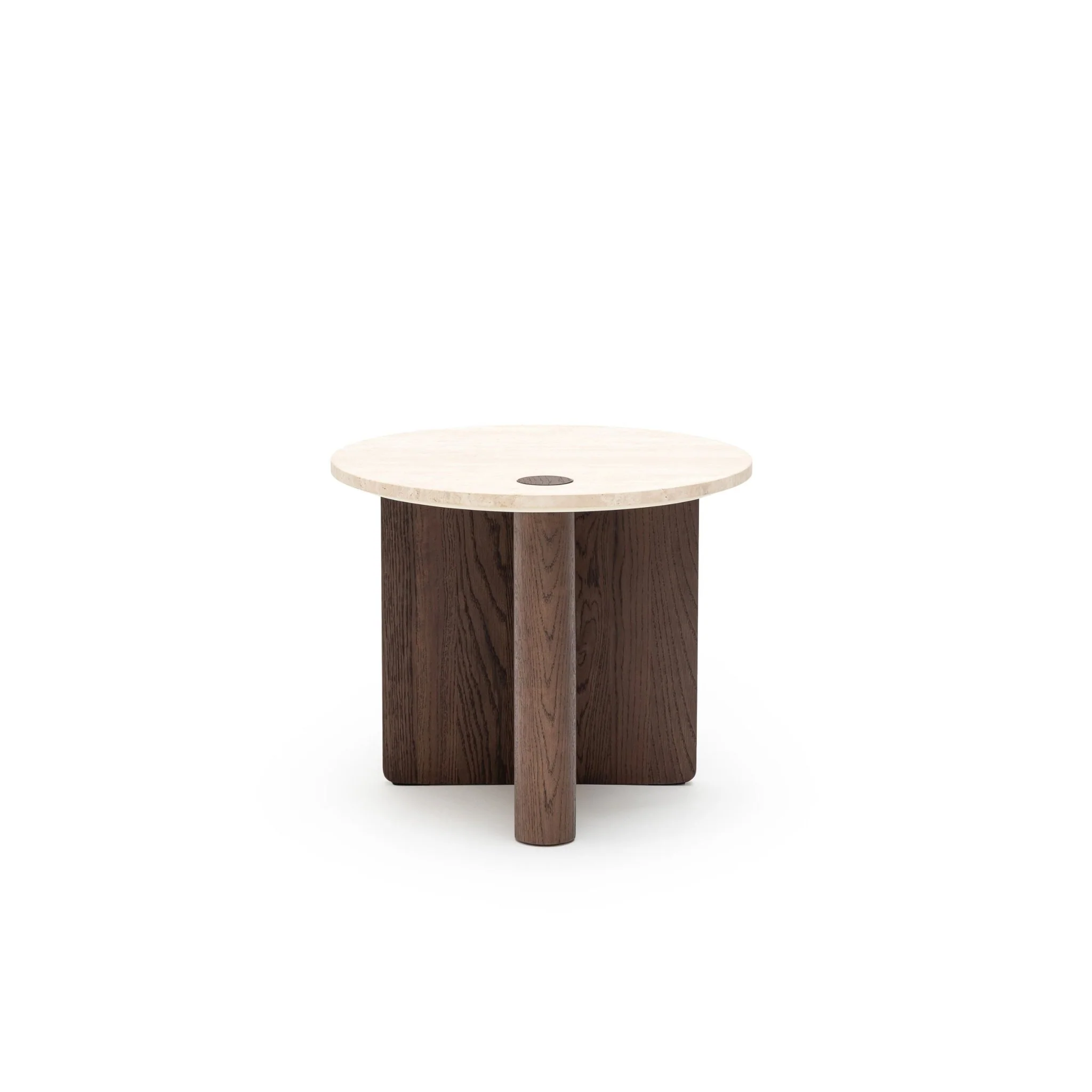 Pivot Side Table - Espresso Oak & Travertine - Image 3