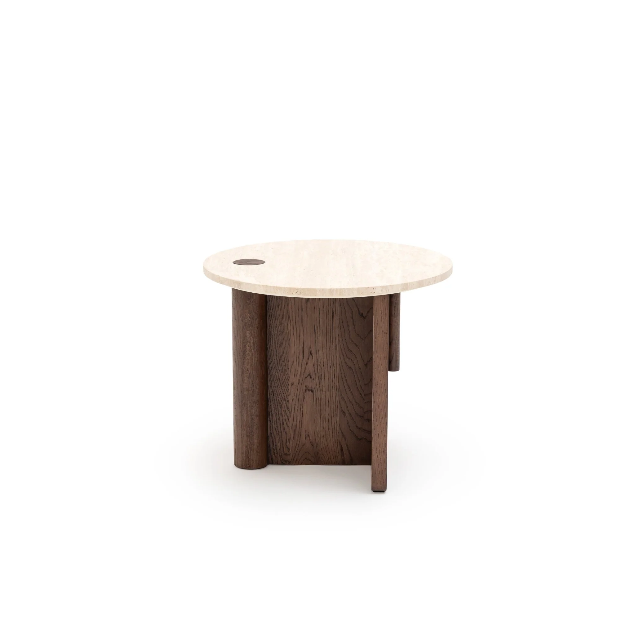 Pivot Side Table - Espresso Oak & Travertine - Image 4