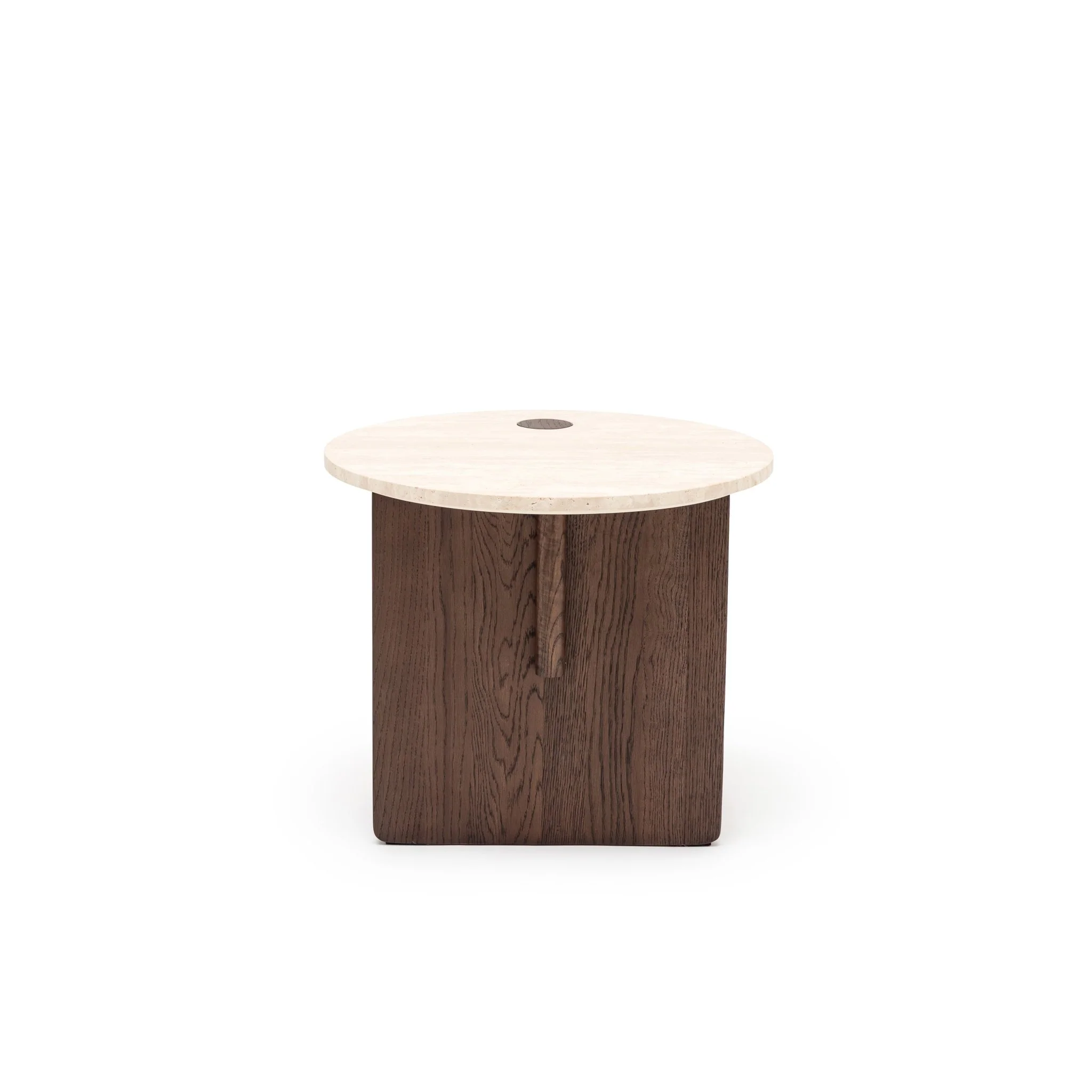 Pivot Side Table - Espresso Oak & Travertine - Image 5
