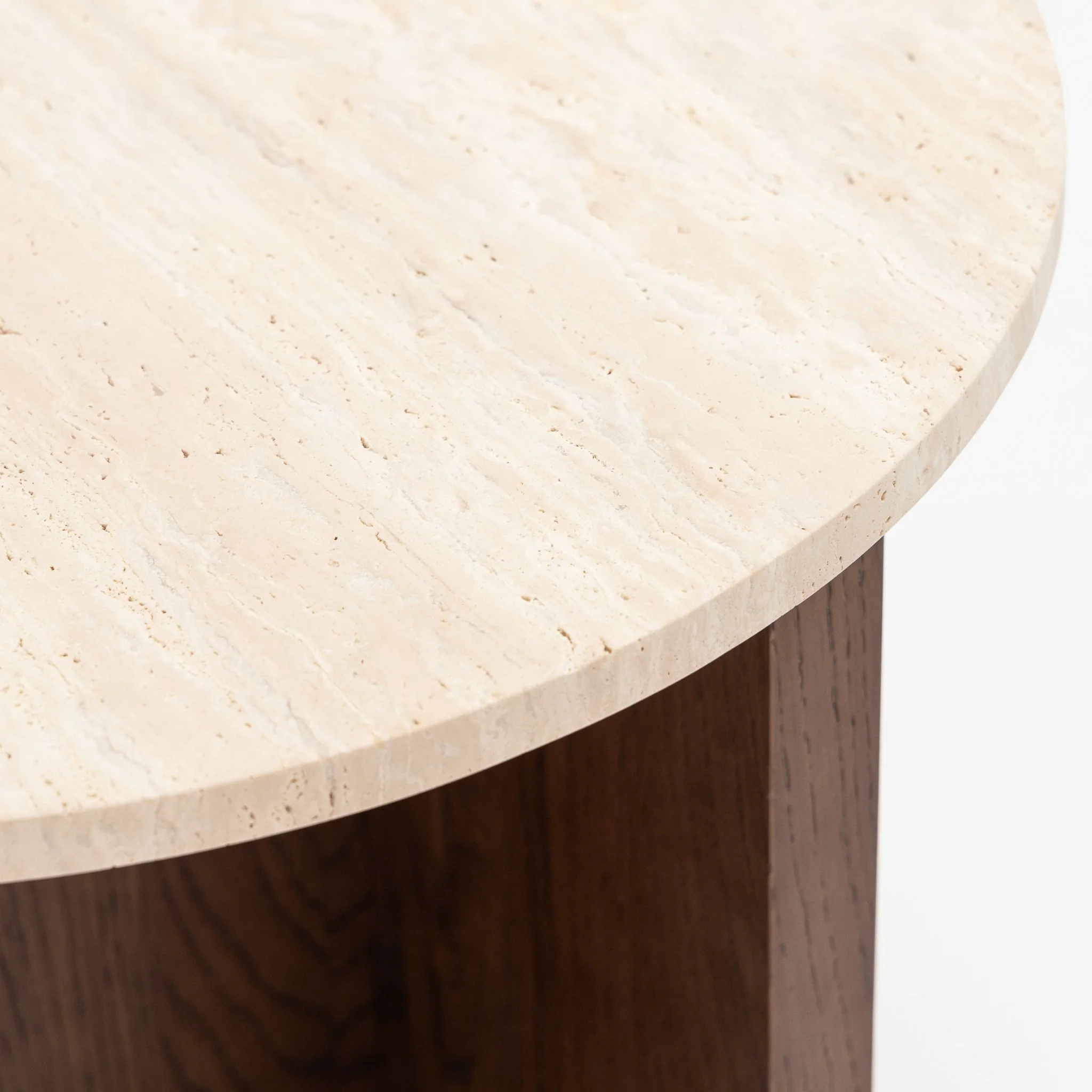 Pivot Side Table - Espresso Oak & Travertine - Image 7