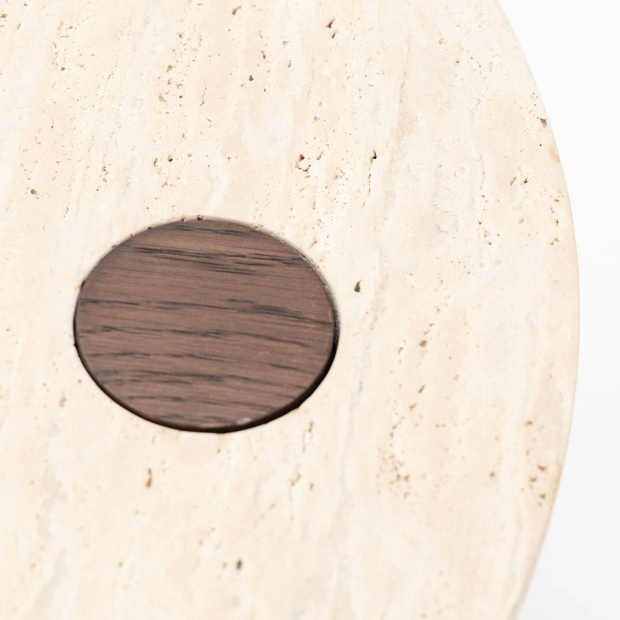 Pivot Side Table - Espresso Oak & Travertine - Image 8