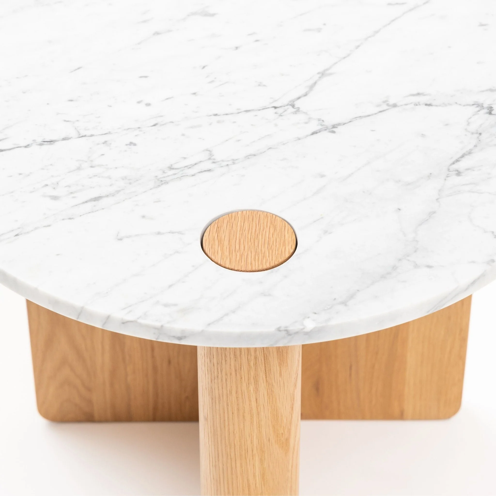 Pivot Side Table - Light Oak & Bianca Carrara - Image 4