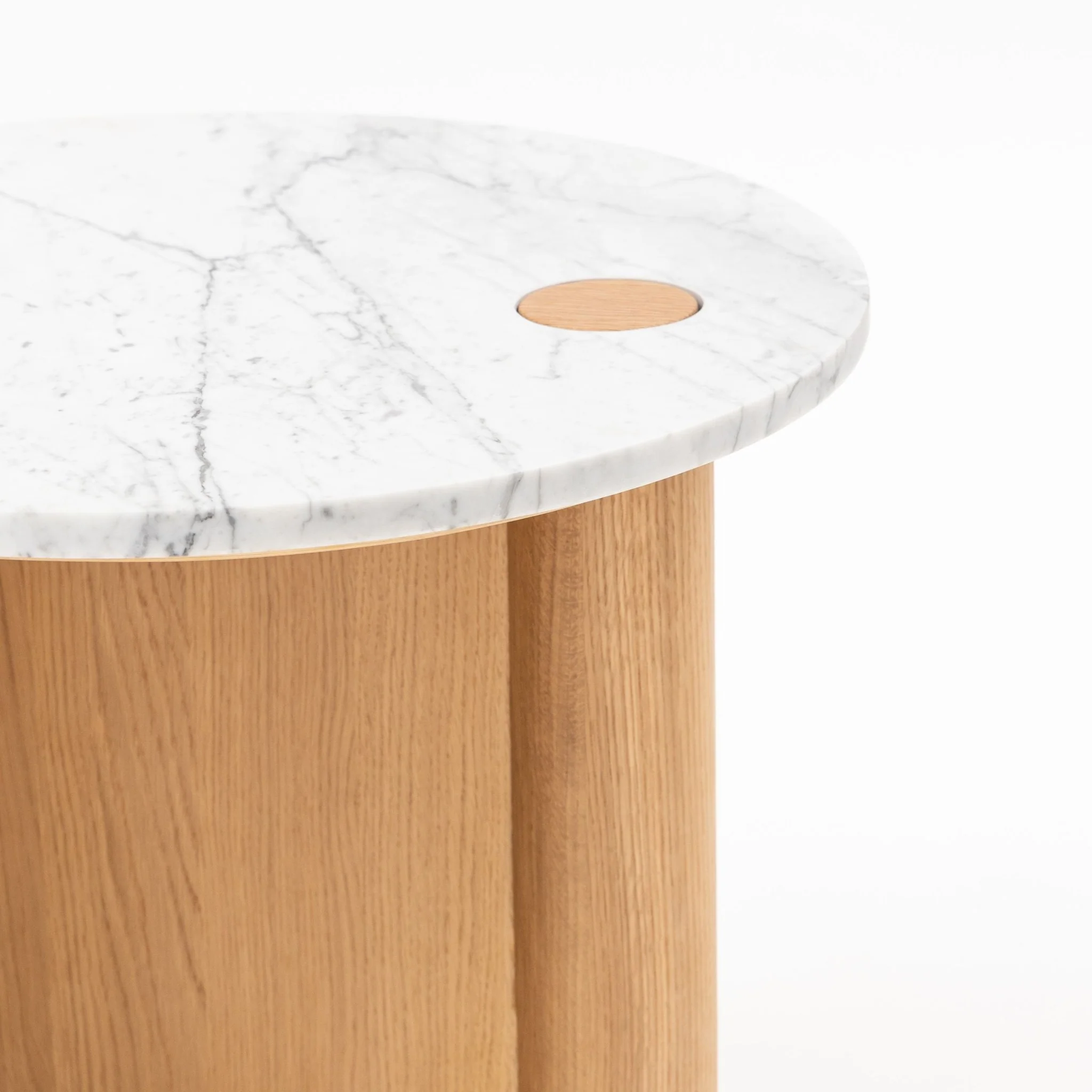 Pivot Side Table - Light Oak & Bianca Carrara - Image 5