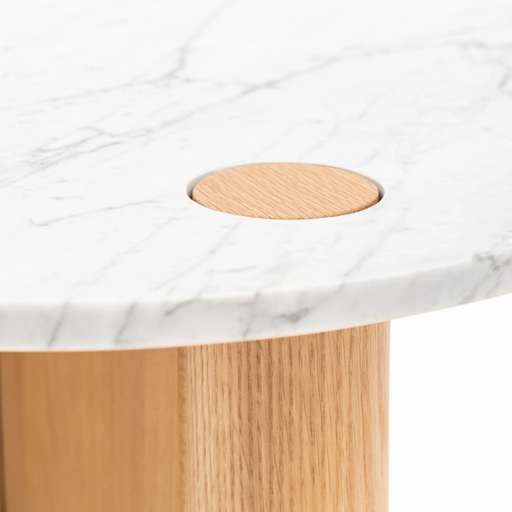 Pivot Side Table - Light Oak & Bianca Carrara - Image 8