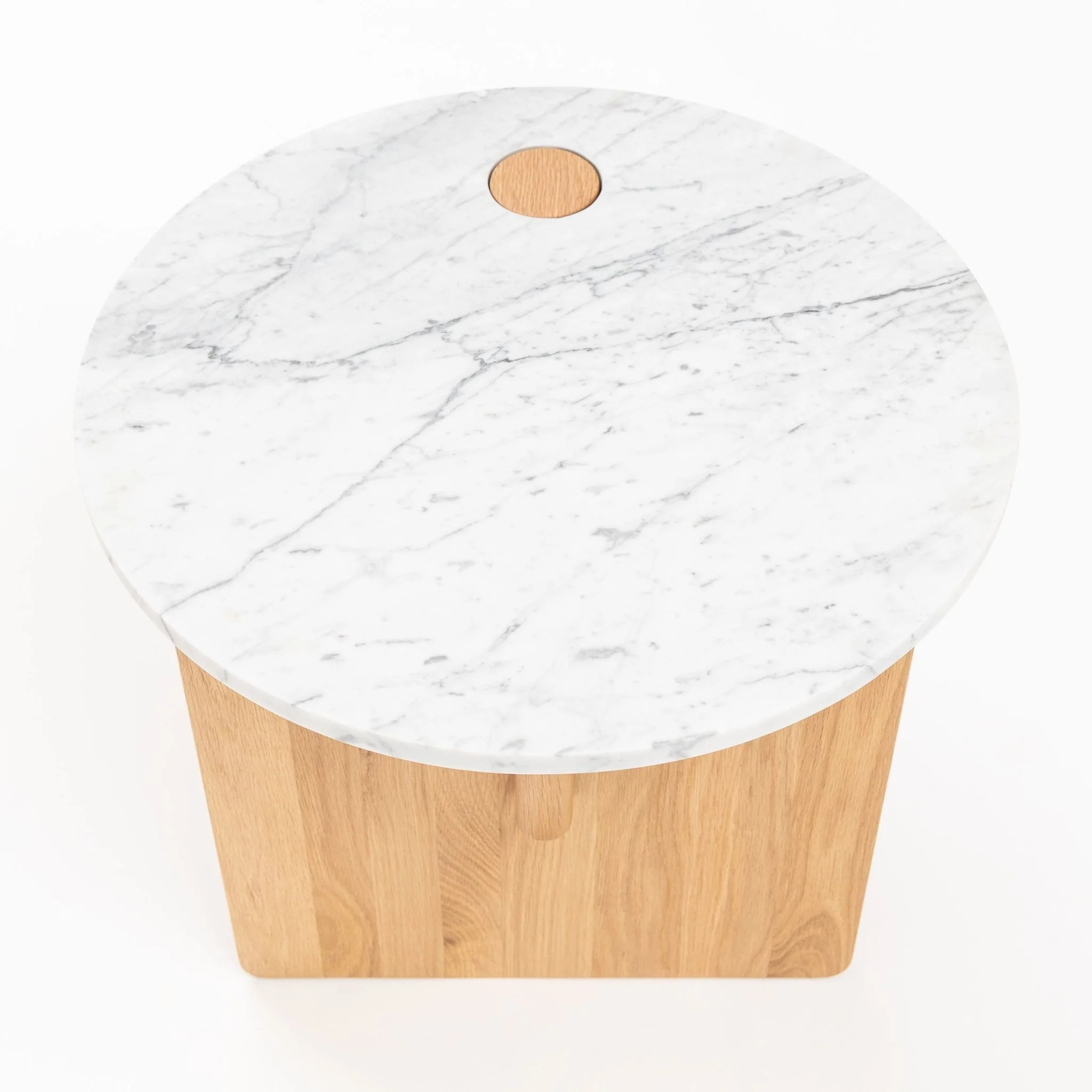Pivot Side Table - Light Oak & Bianca Carrara - Image 9