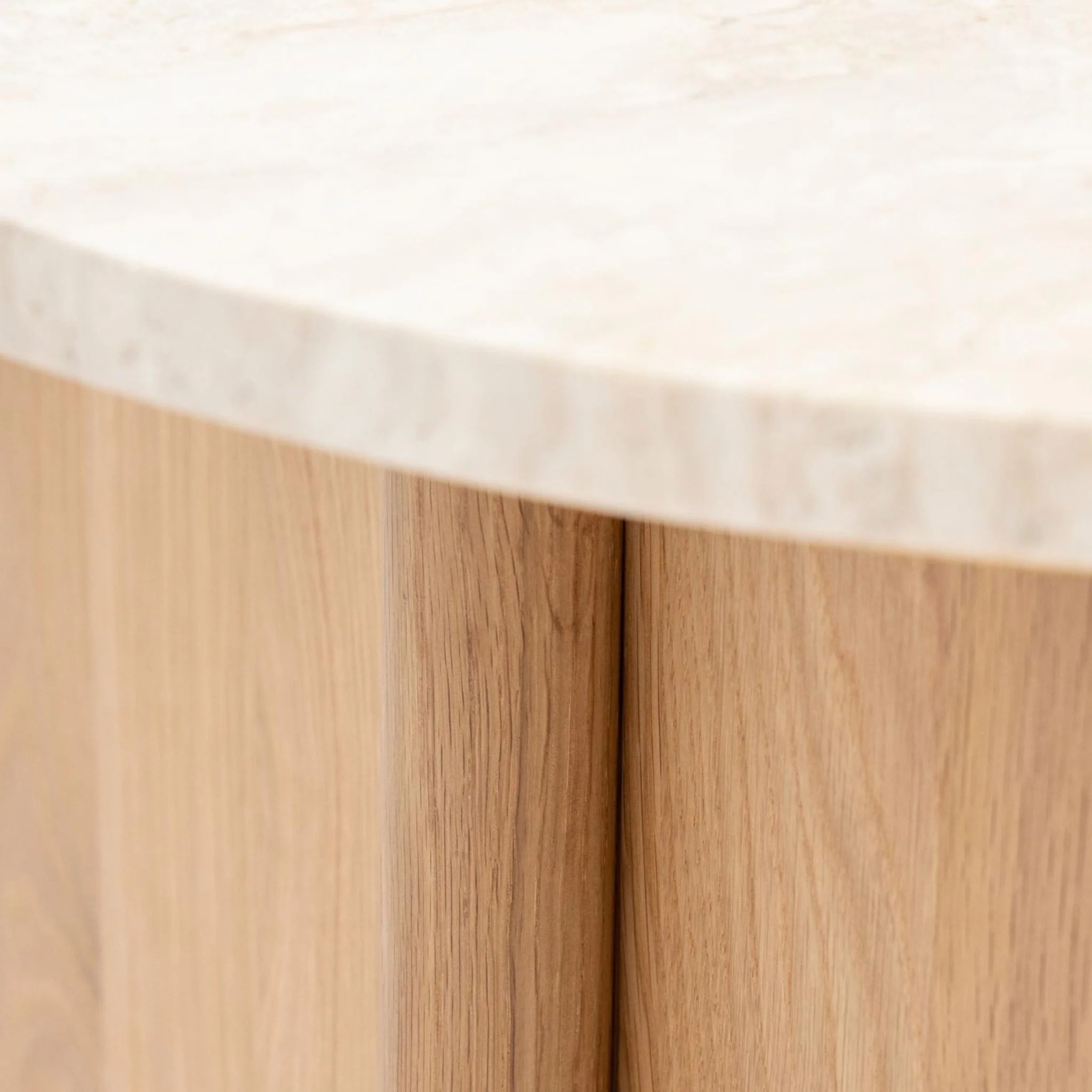 Pivot Side Table - Light Oak & Travertine - Image 7
