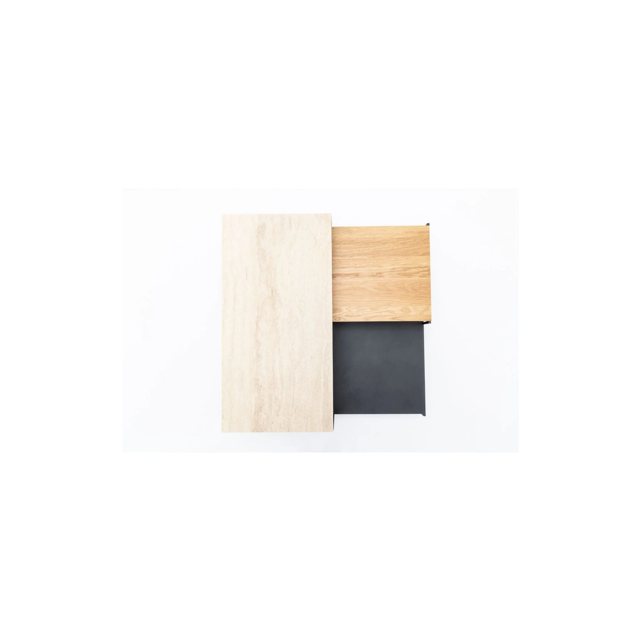 Podium Coffee Table - Travertine & Light Oak - Image 21