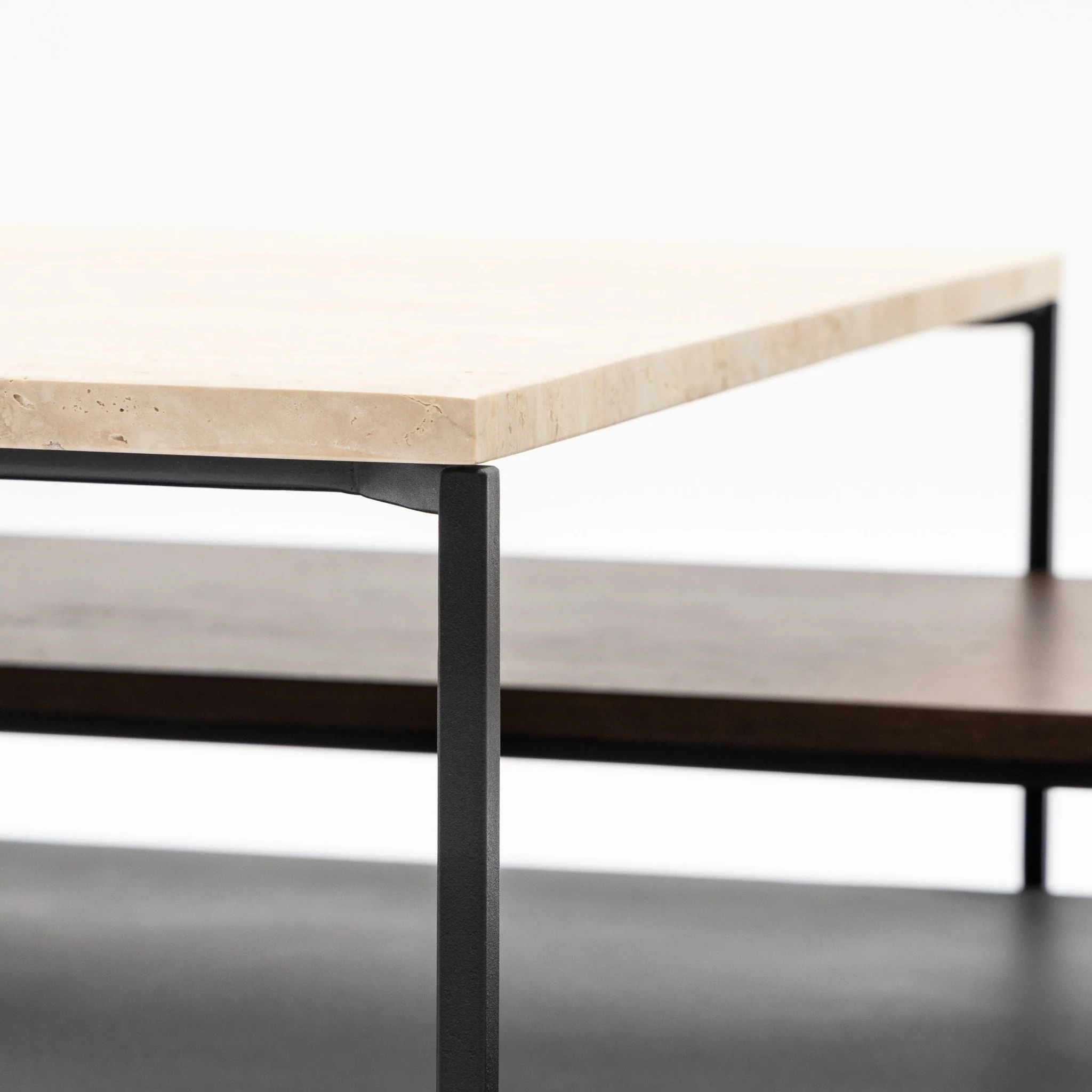 Podium Coffee Table - Travertine & Smoked Oak - Image 11
