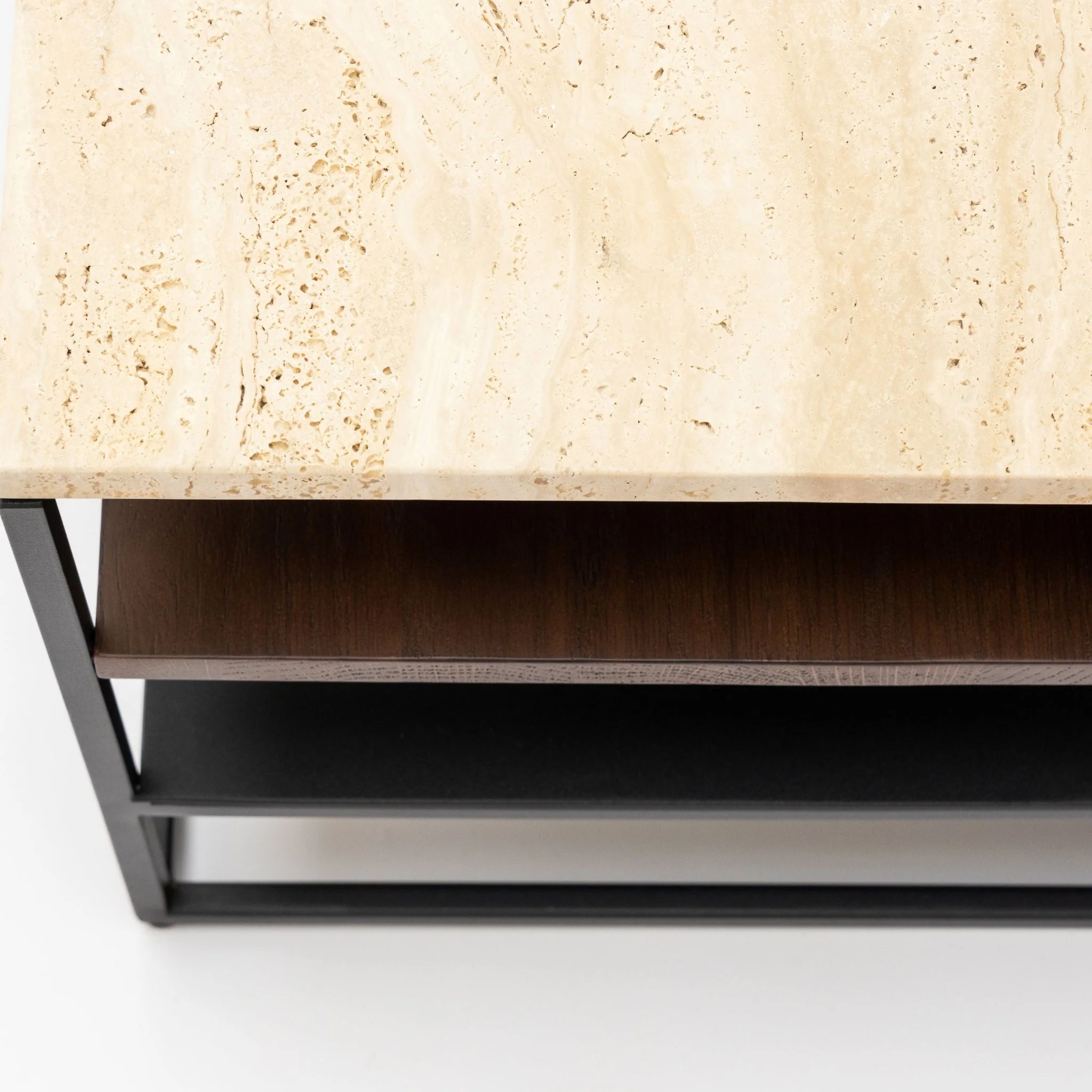 Podium Coffee Table - Travertine & Smoked Oak - Image 13