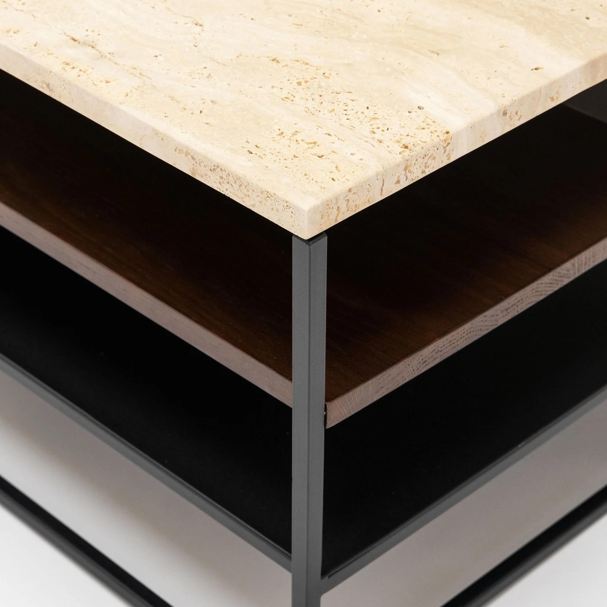 Podium Coffee Table - Travertine & Smoked Oak - Image 14