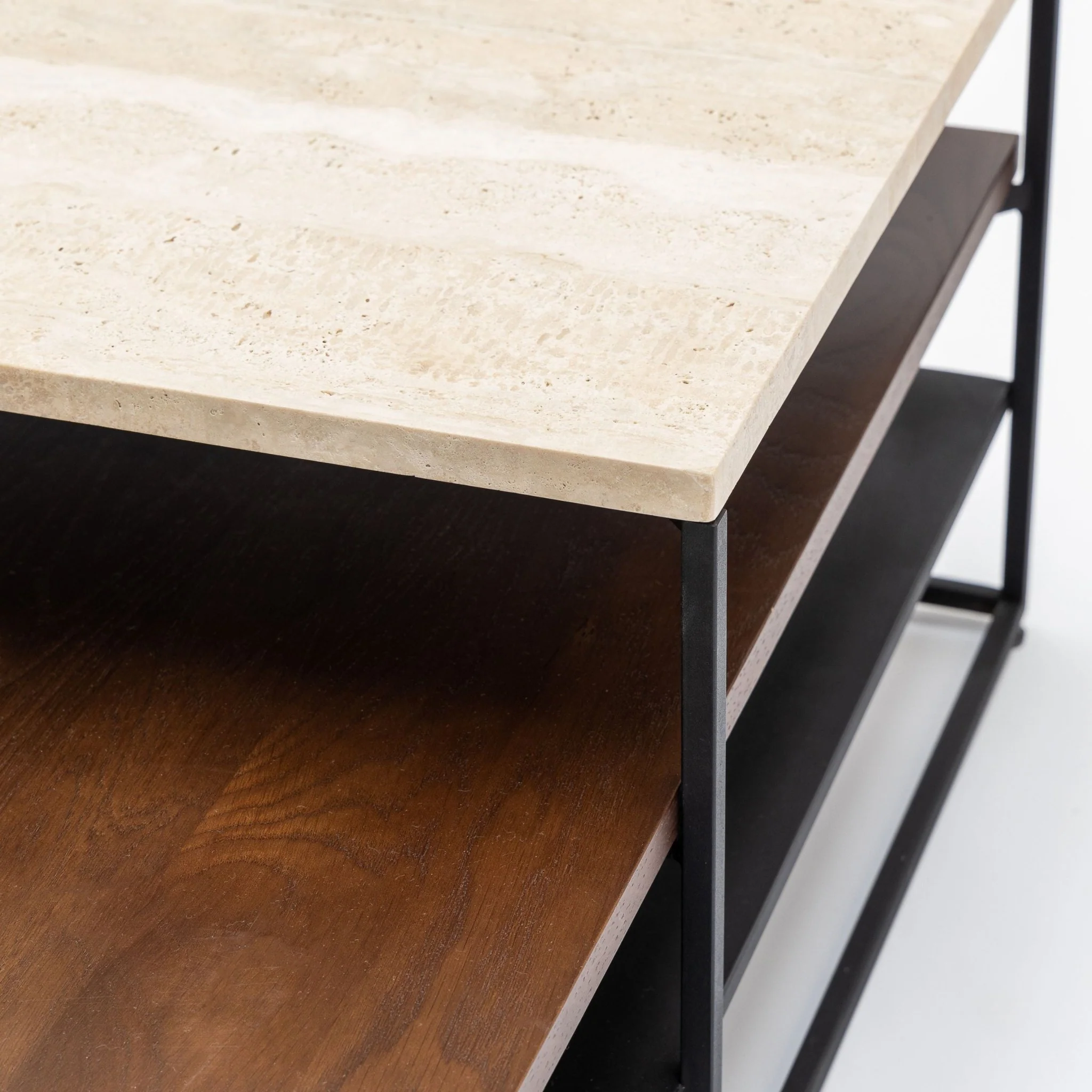 Podium Coffee Table - Travertine & Smoked Oak - Image 24