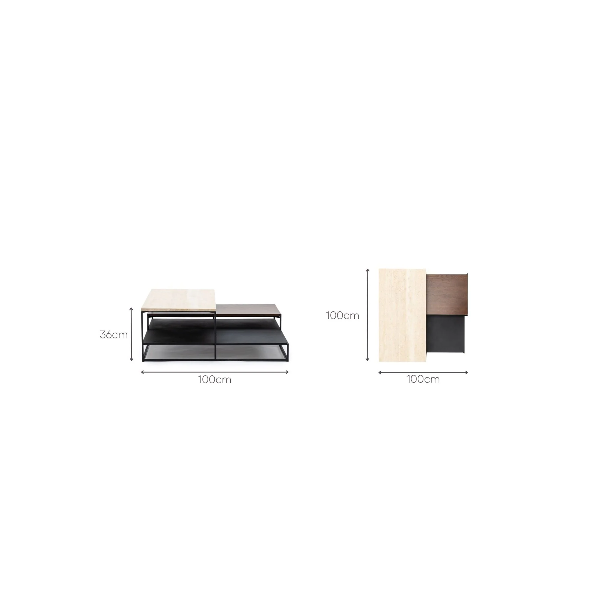 Podium Coffee Table - Travertine & Smoked Oak - Image 28