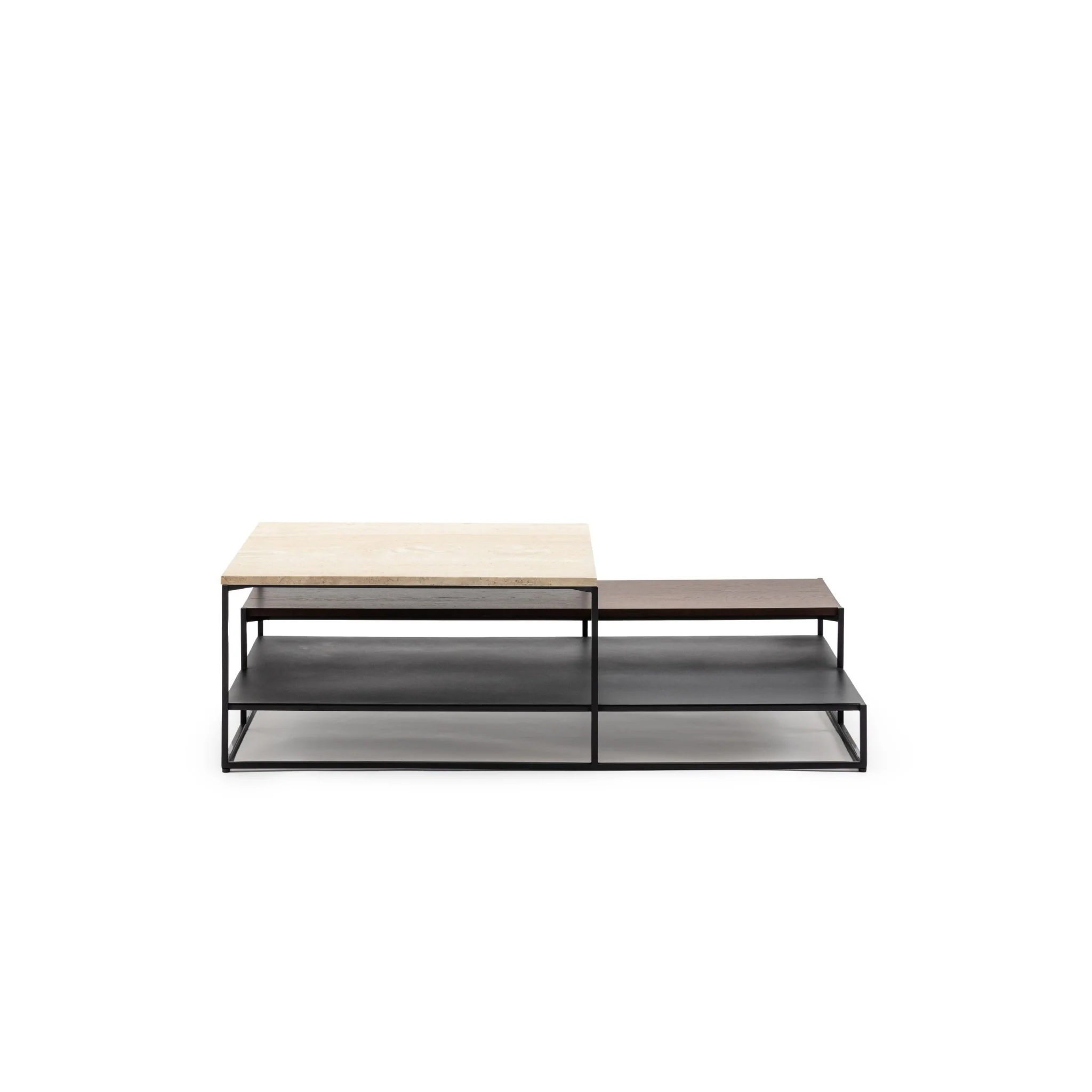 Podium Coffee Table - Travertine & Smoked Oak - Image 3