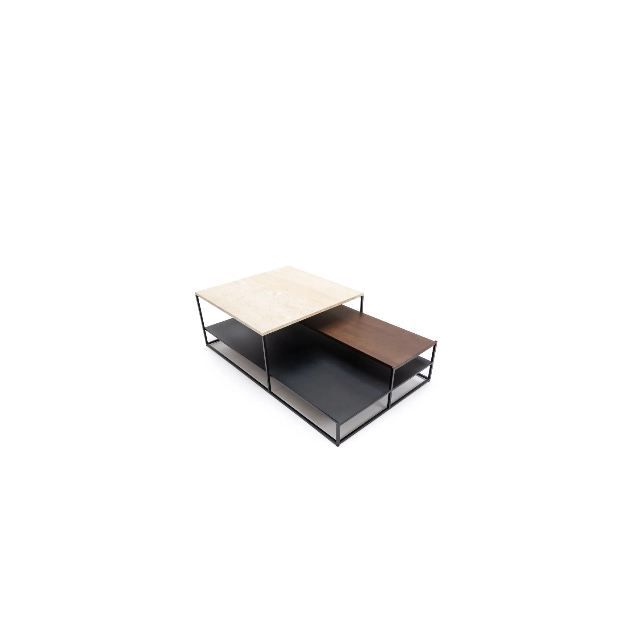 Podium Coffee Table - Travertine & Smoked Oak - Image 6