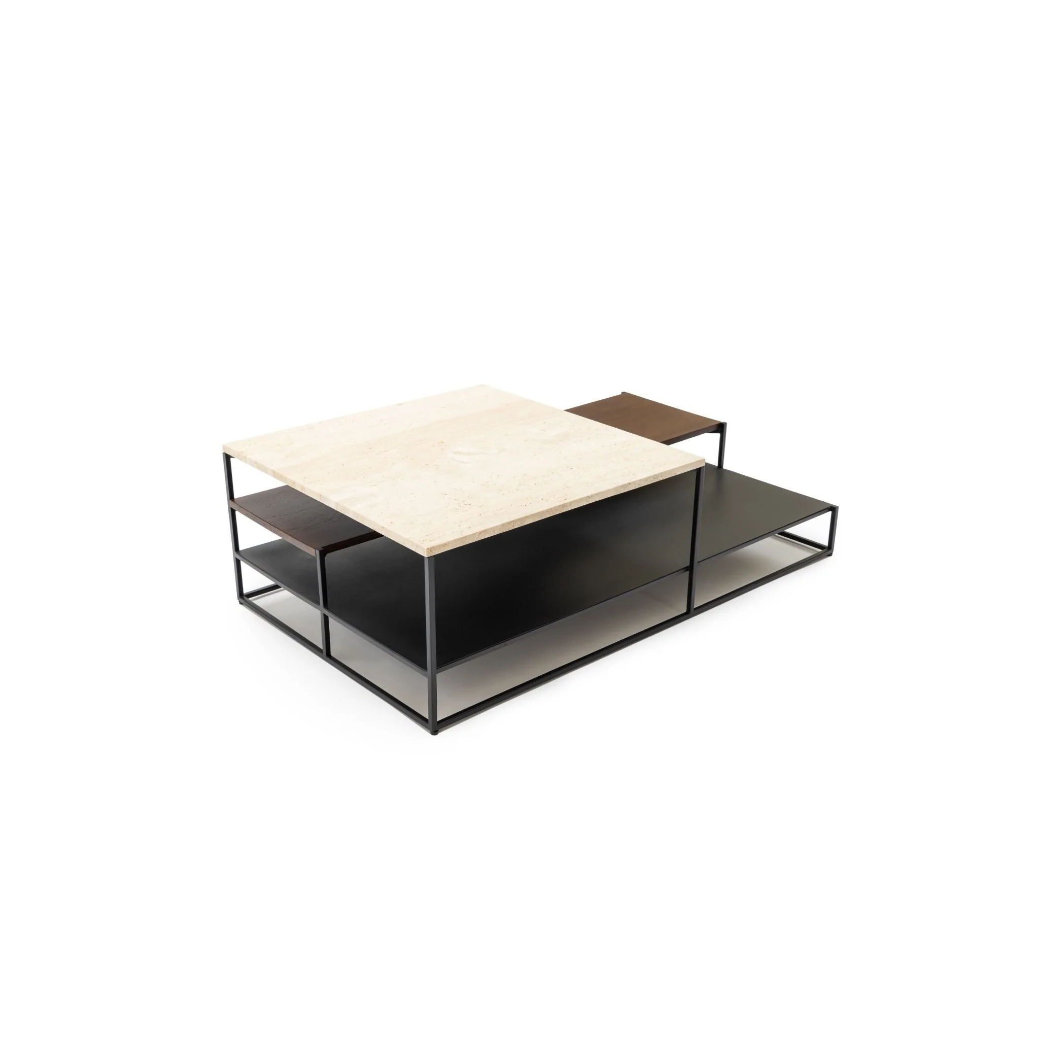 Podium Coffee Table - Travertine & Smoked Oak - Image 7