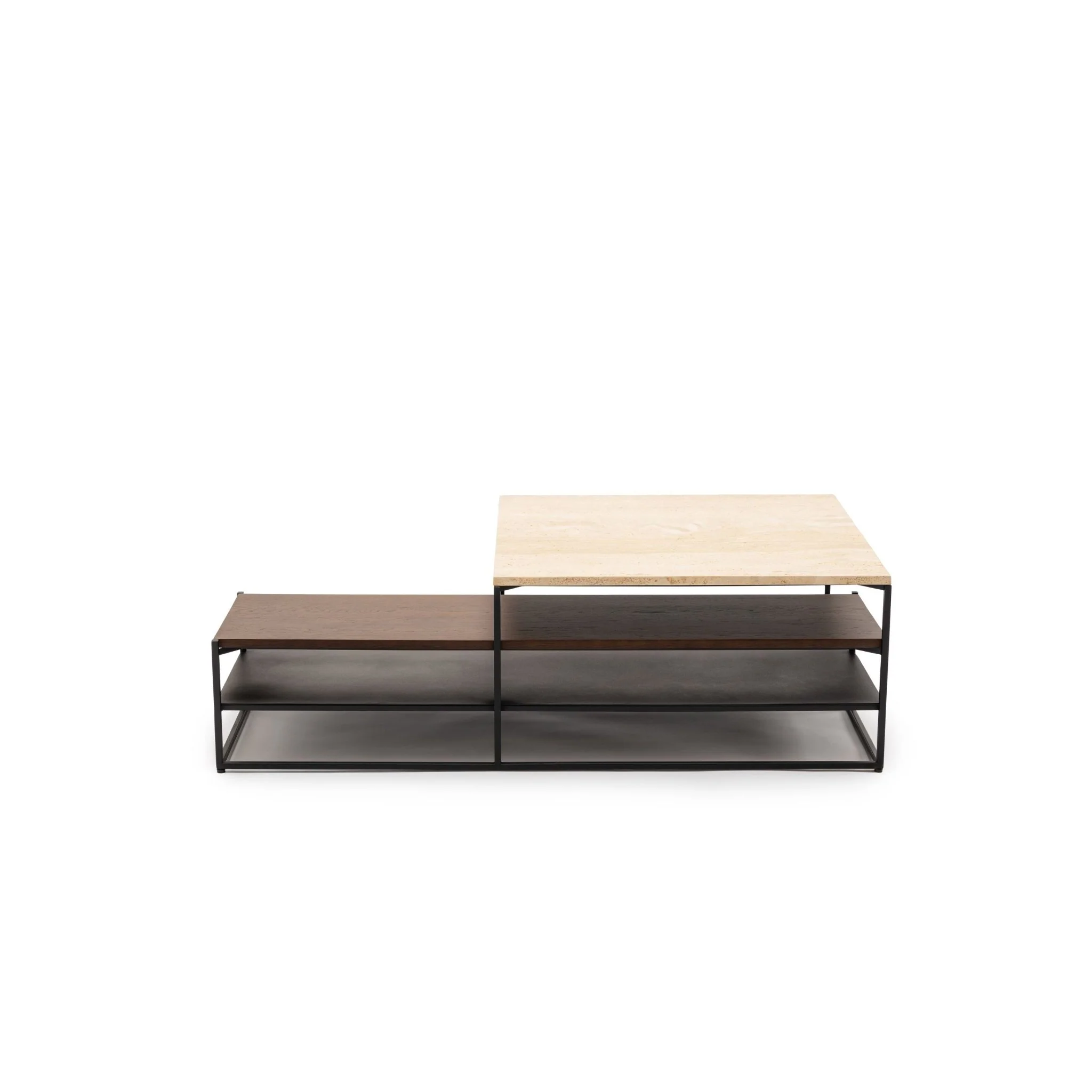 Podium Coffee Table - Travertine & Smoked Oak - Image 9