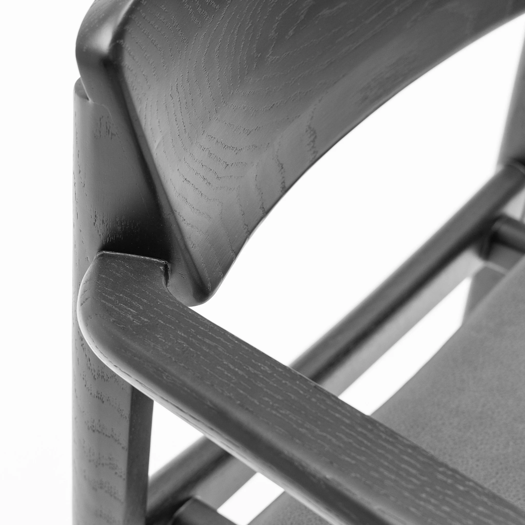 Poise Armchair - Black Oak & Charcoal Leather - Image 10