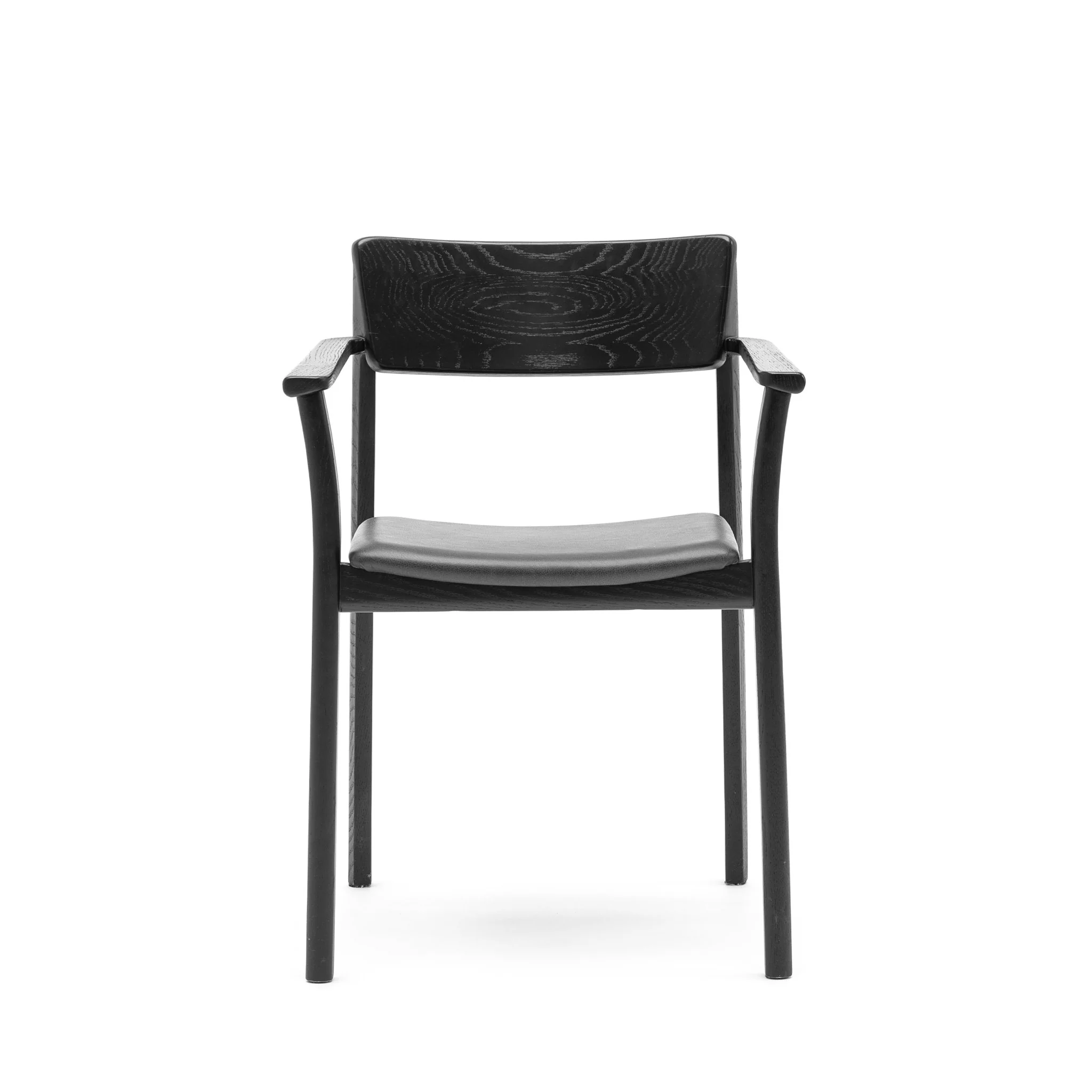 Poise Armchair - Black Oak & Charcoal Leather - Image 3