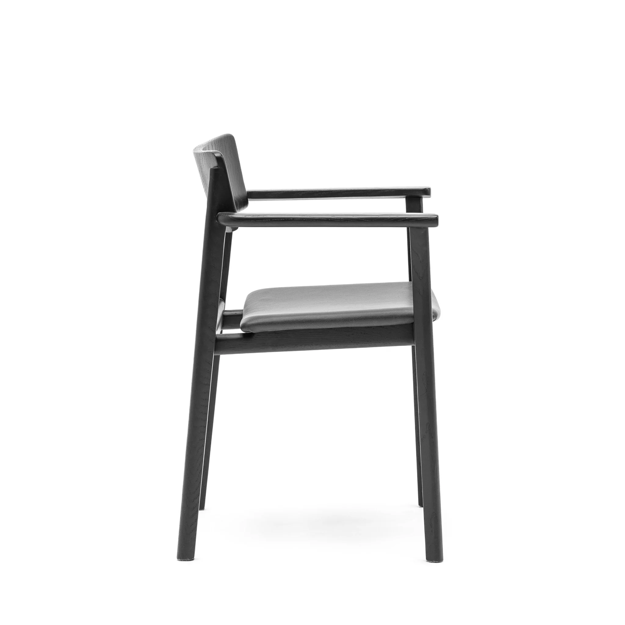 Poise Armchair - Black Oak & Charcoal Leather - Image 4