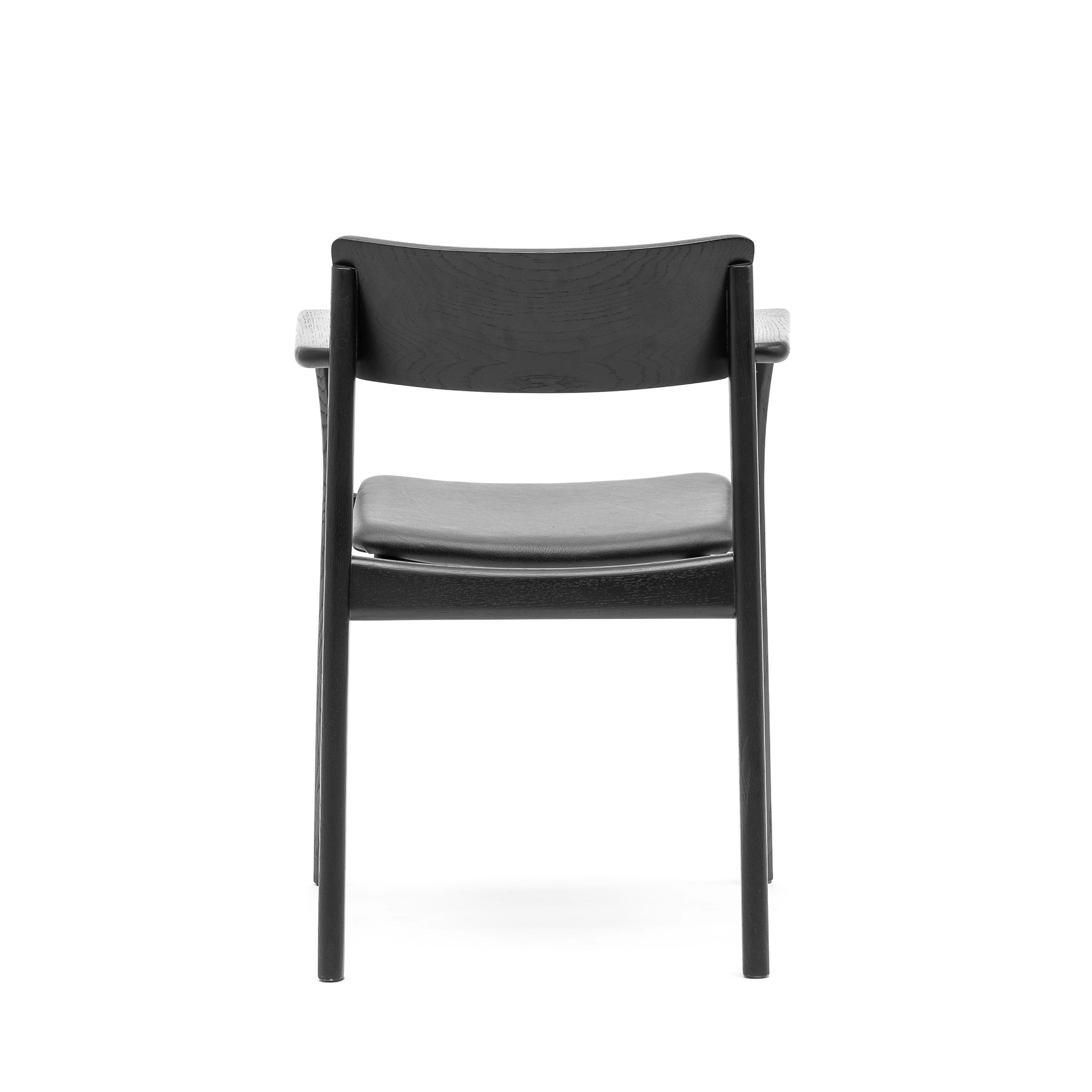 Poise Armchair - Black Oak & Charcoal Leather - Image 5