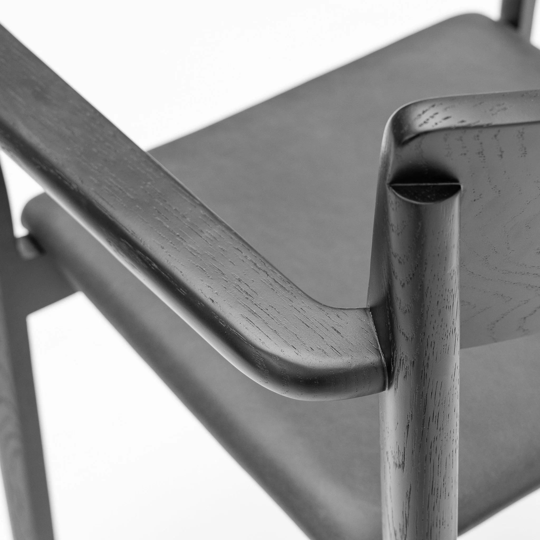 Poise Armchair - Black Oak & Charcoal Leather - Image 6