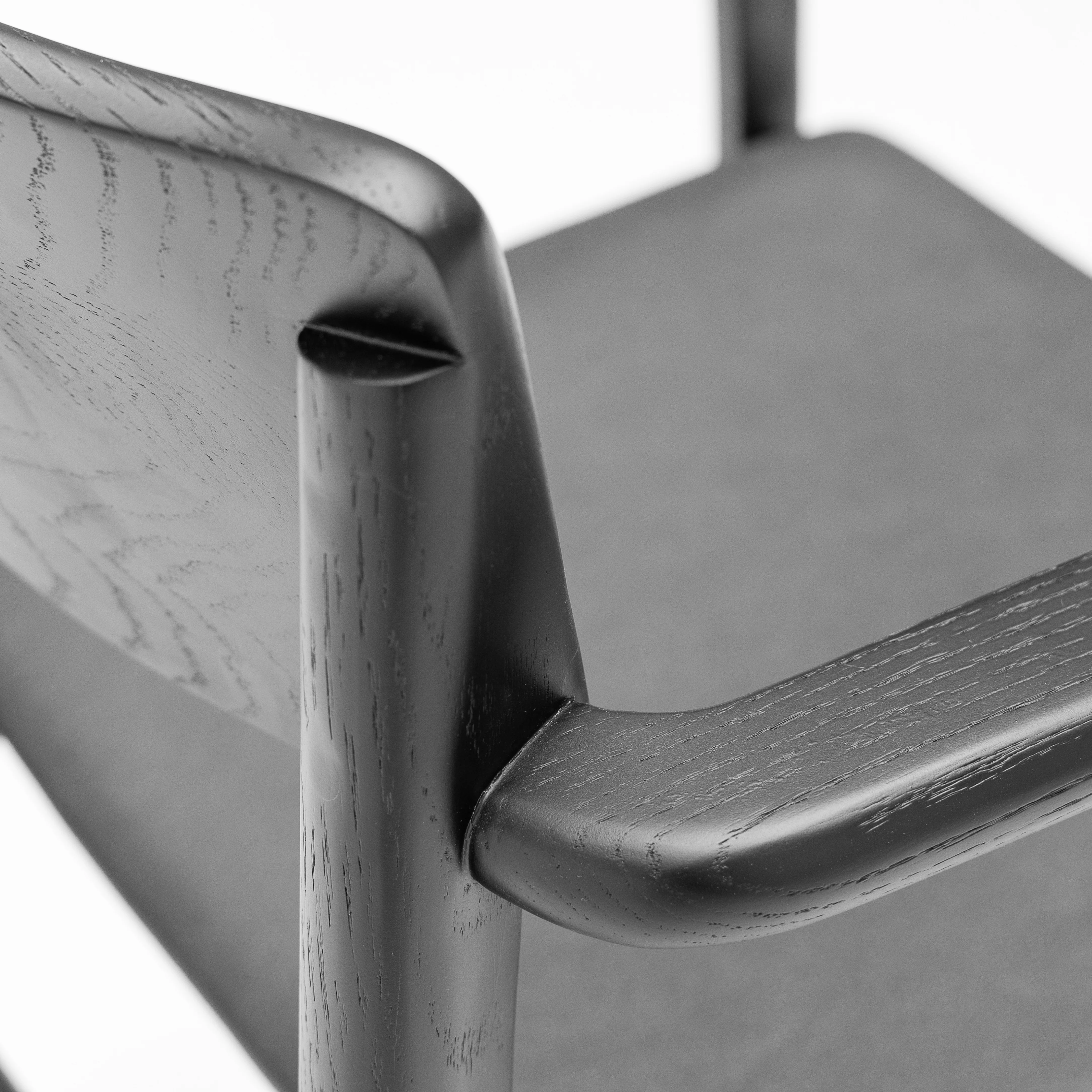 Poise Armchair - Black Oak & Charcoal Leather - Image 7