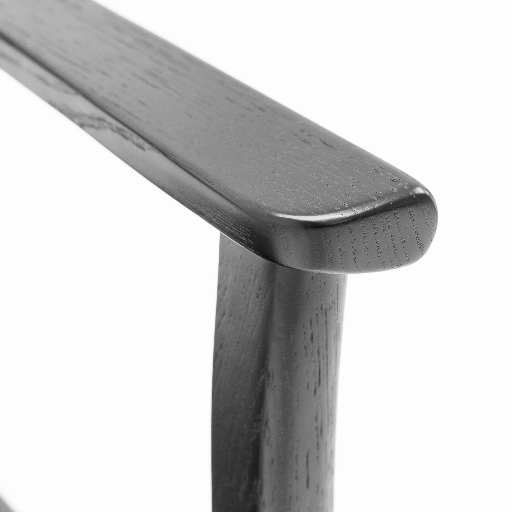 Poise Armchair - Black Oak & Charcoal Leather - Image 8