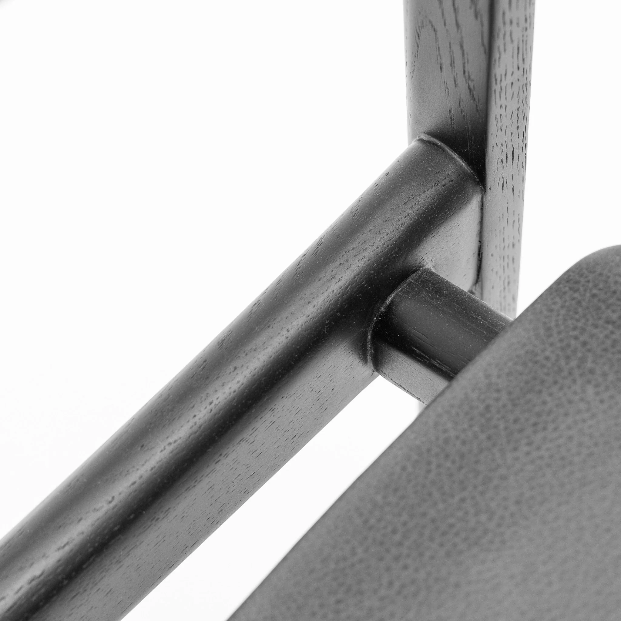 Poise Armchair - Black Oak & Charcoal Leather - Image 9