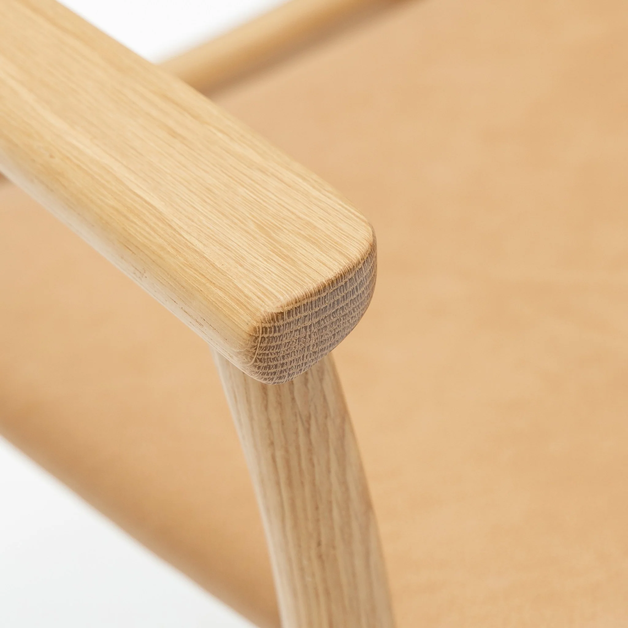 Poise Armchair - Light Oak & Pecan Leather - Image 10