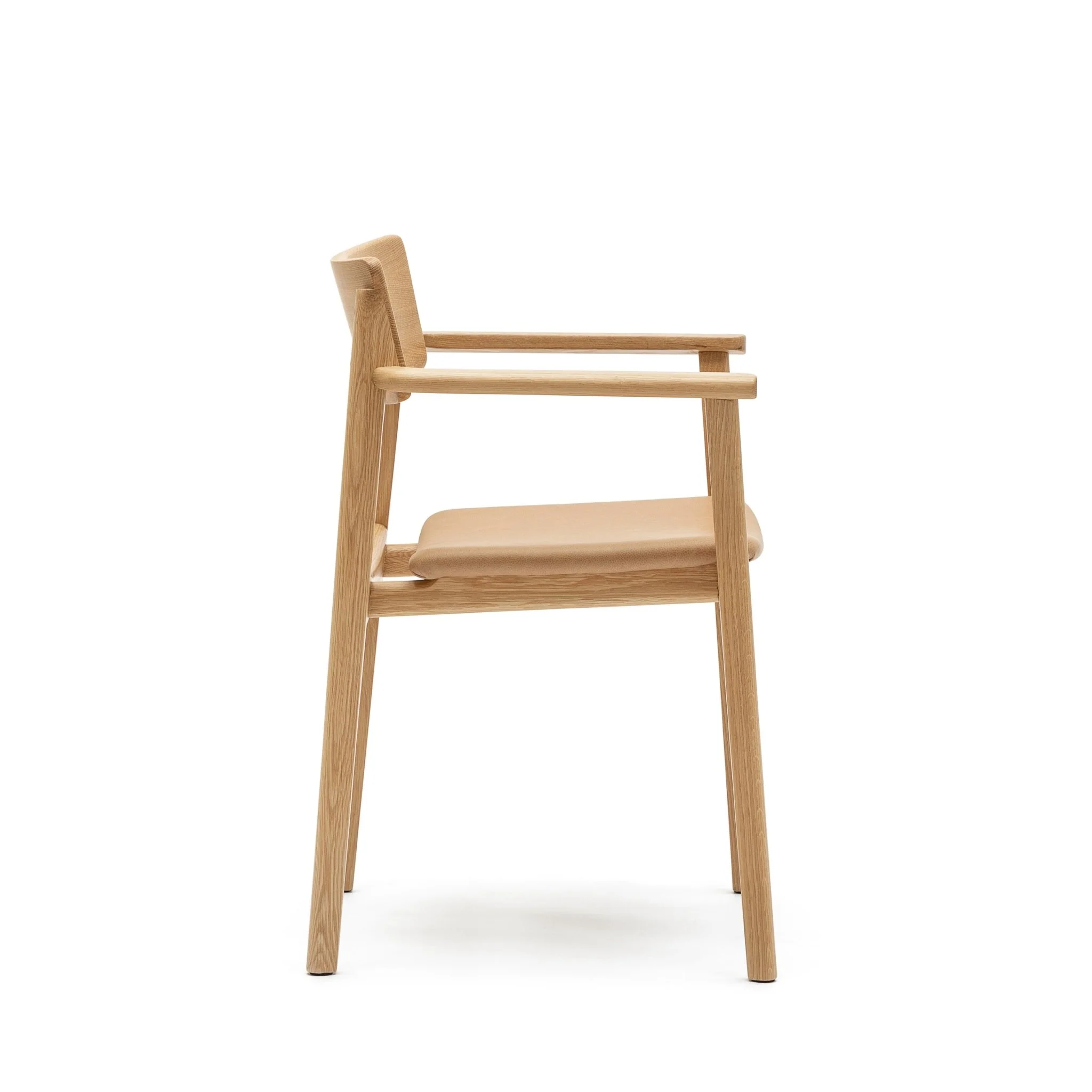 Poise Armchair - Light Oak & Pecan Leather - Image 3