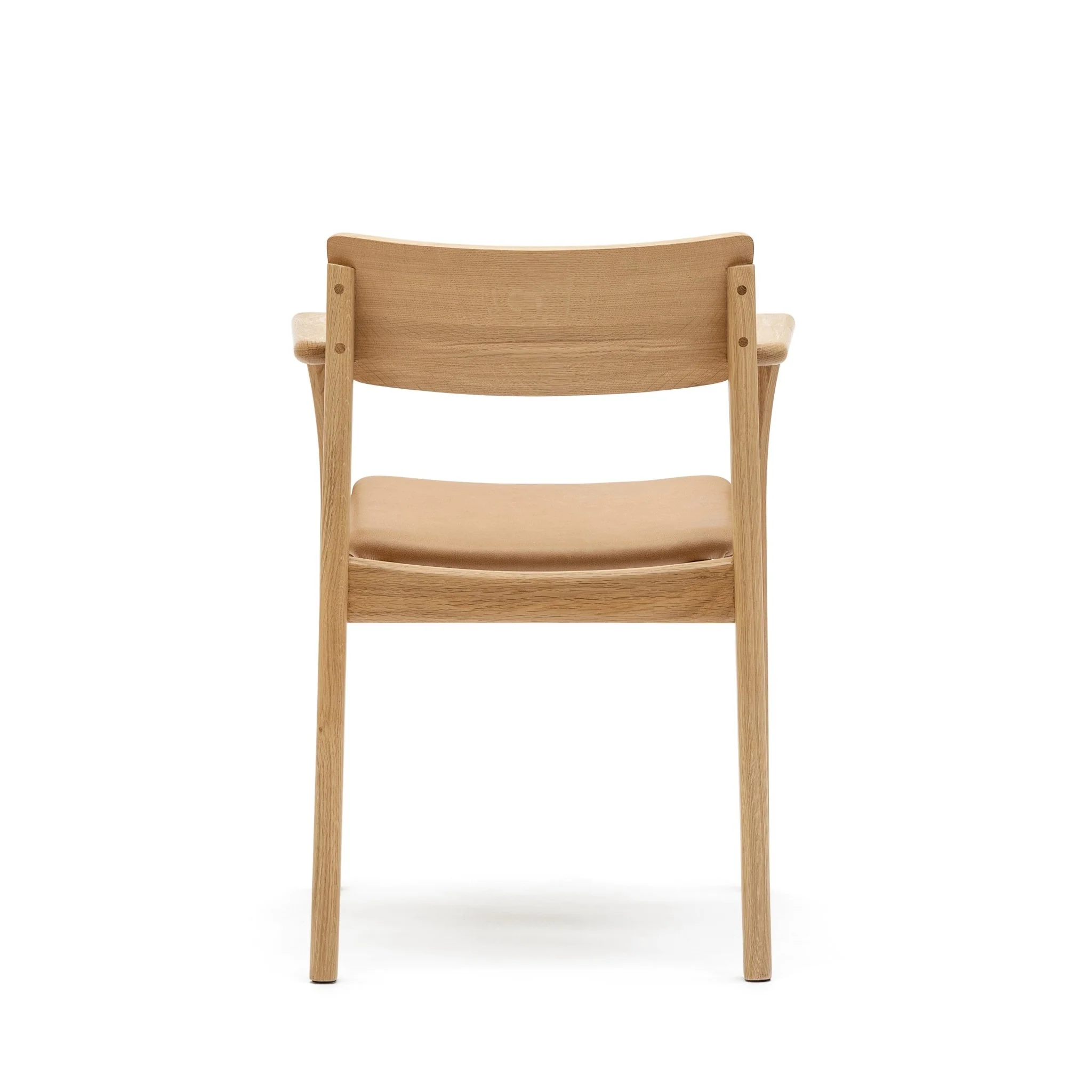 Poise Armchair - Light Oak & Pecan Leather - Image 4