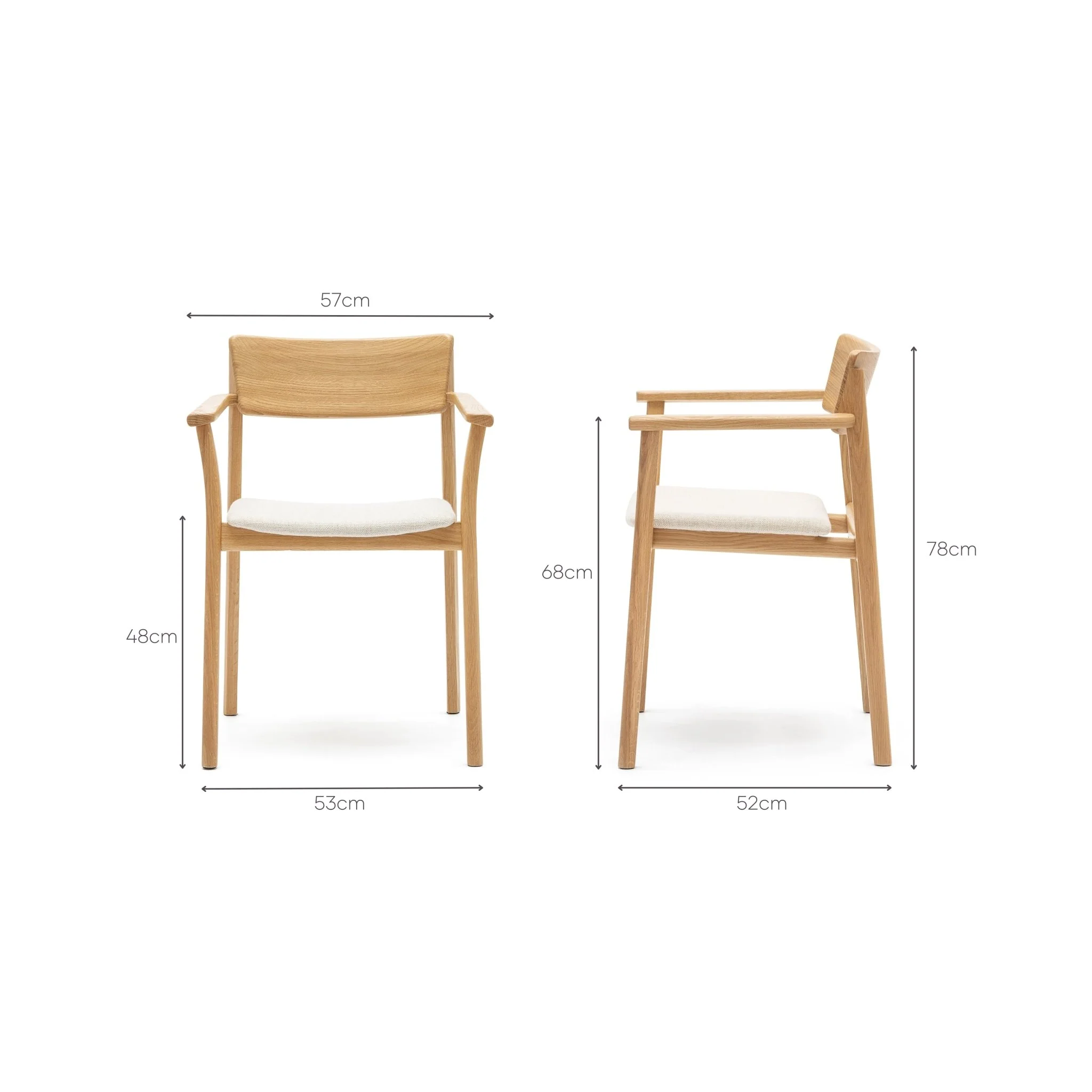 Poise Armchair - Light Oak & Oatmeal - Image 12