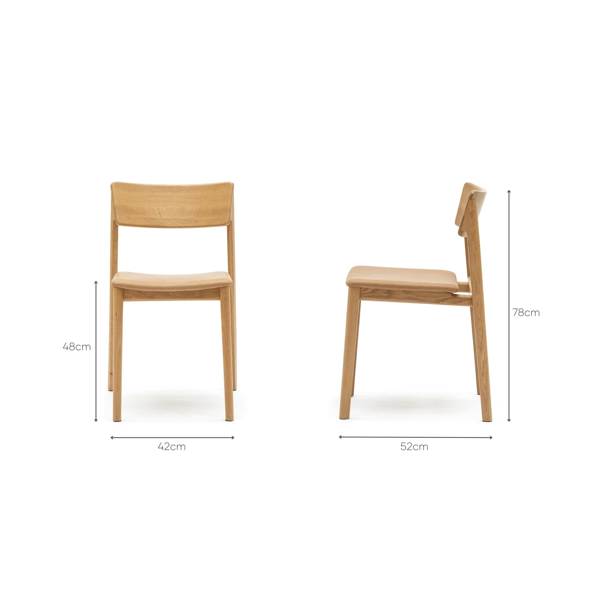 Poise Chair - Light Oak & Pecan Leather - Image 12