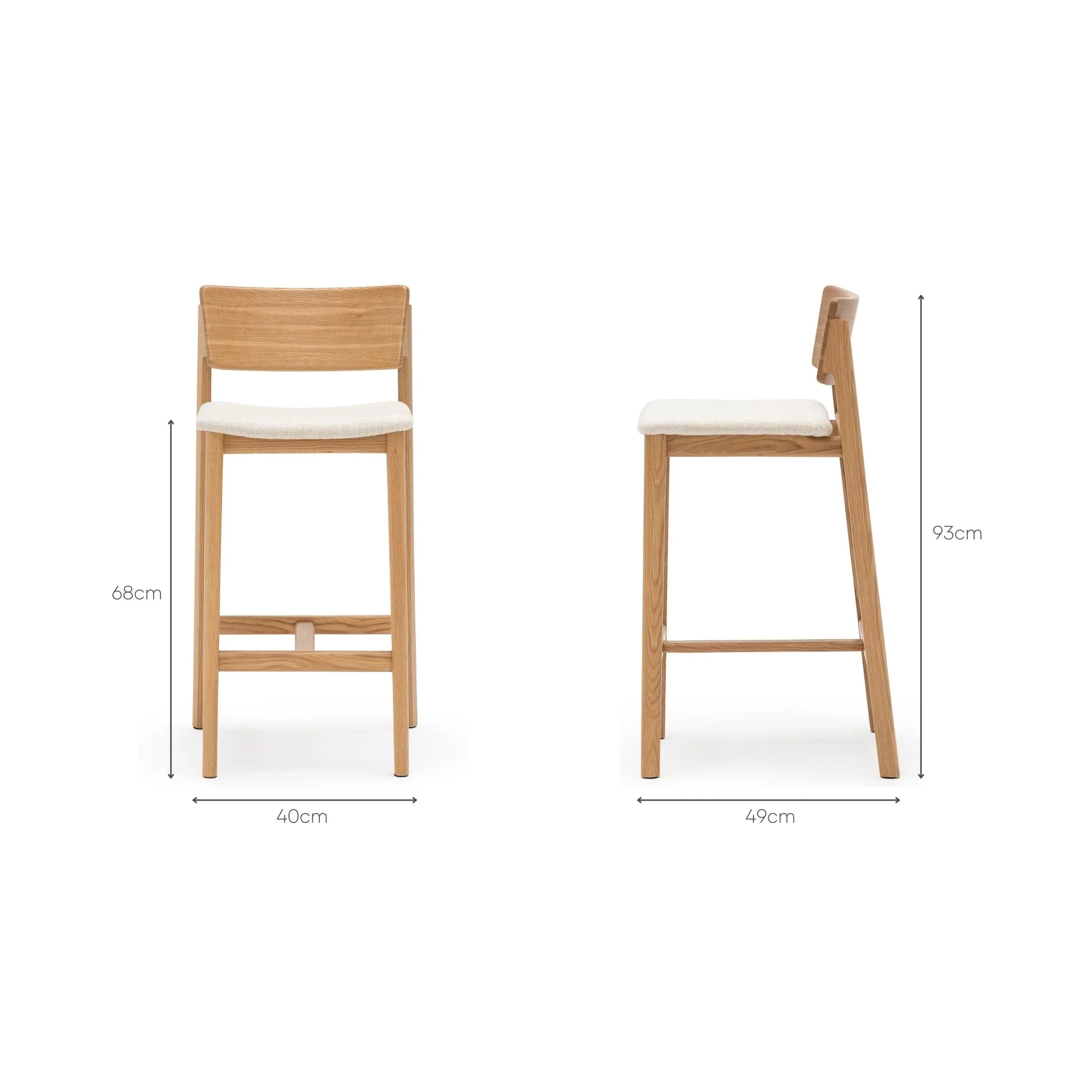 Poise Counter Chair - Light Oak & Oatmeal - Image 12