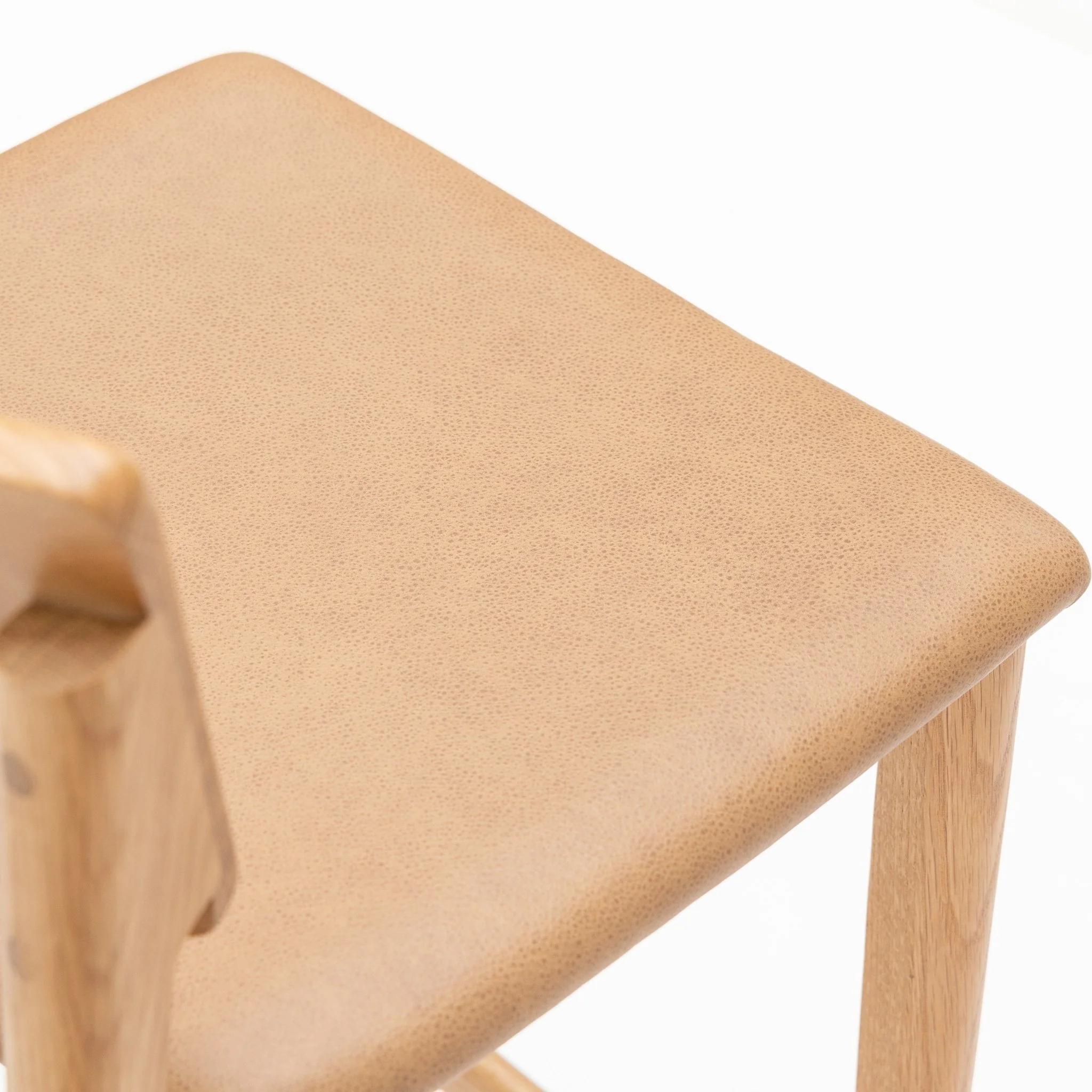 Poise Counter Chair - Light Oak & Pecan Leather - Image 11