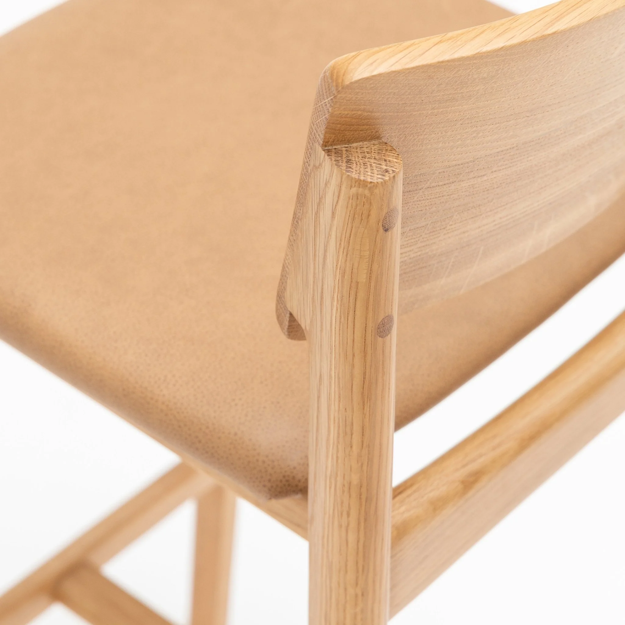 Poise Counter Chair - Light Oak & Pecan Leather - Image 5