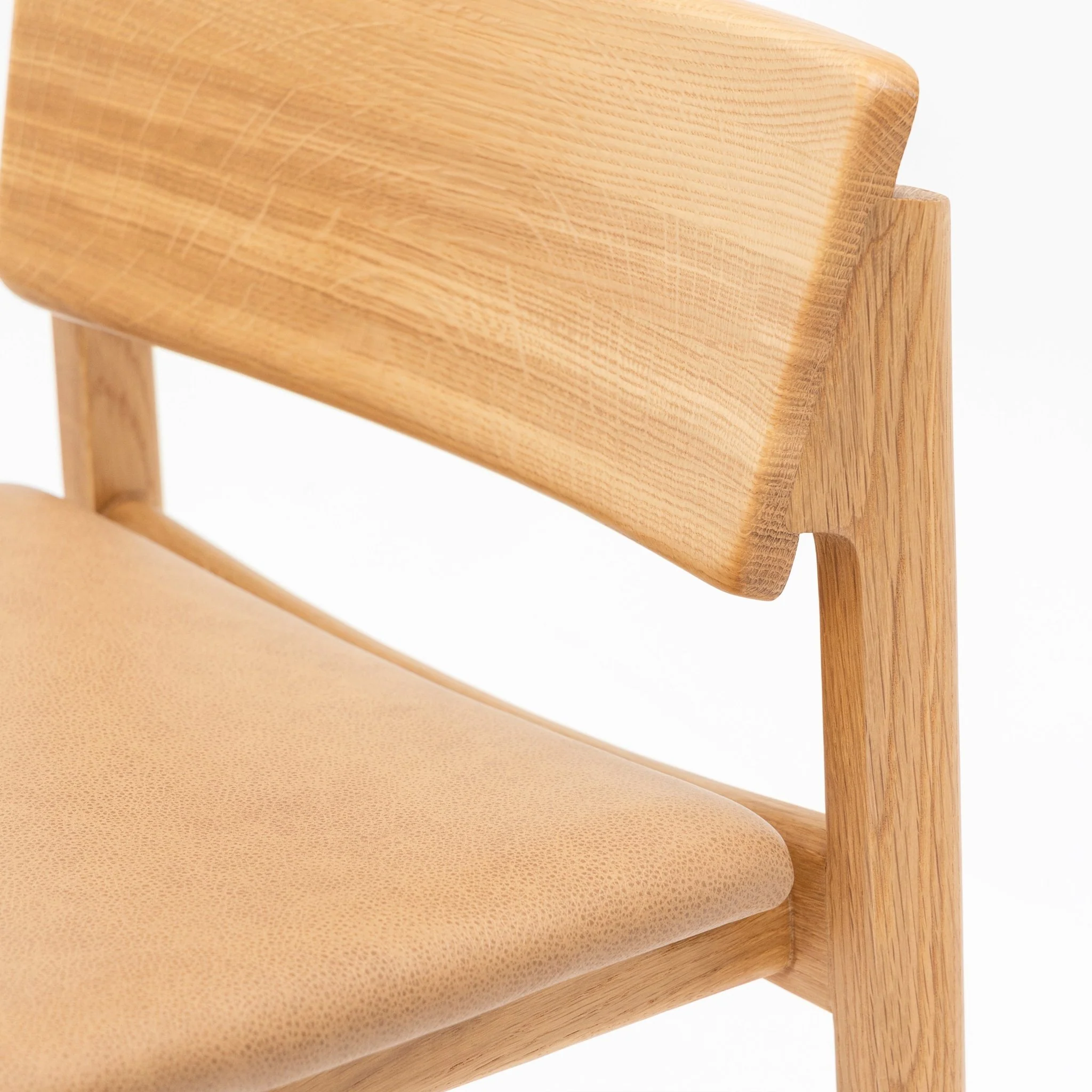 Poise Counter Chair - Light Oak & Pecan Leather - Image 7