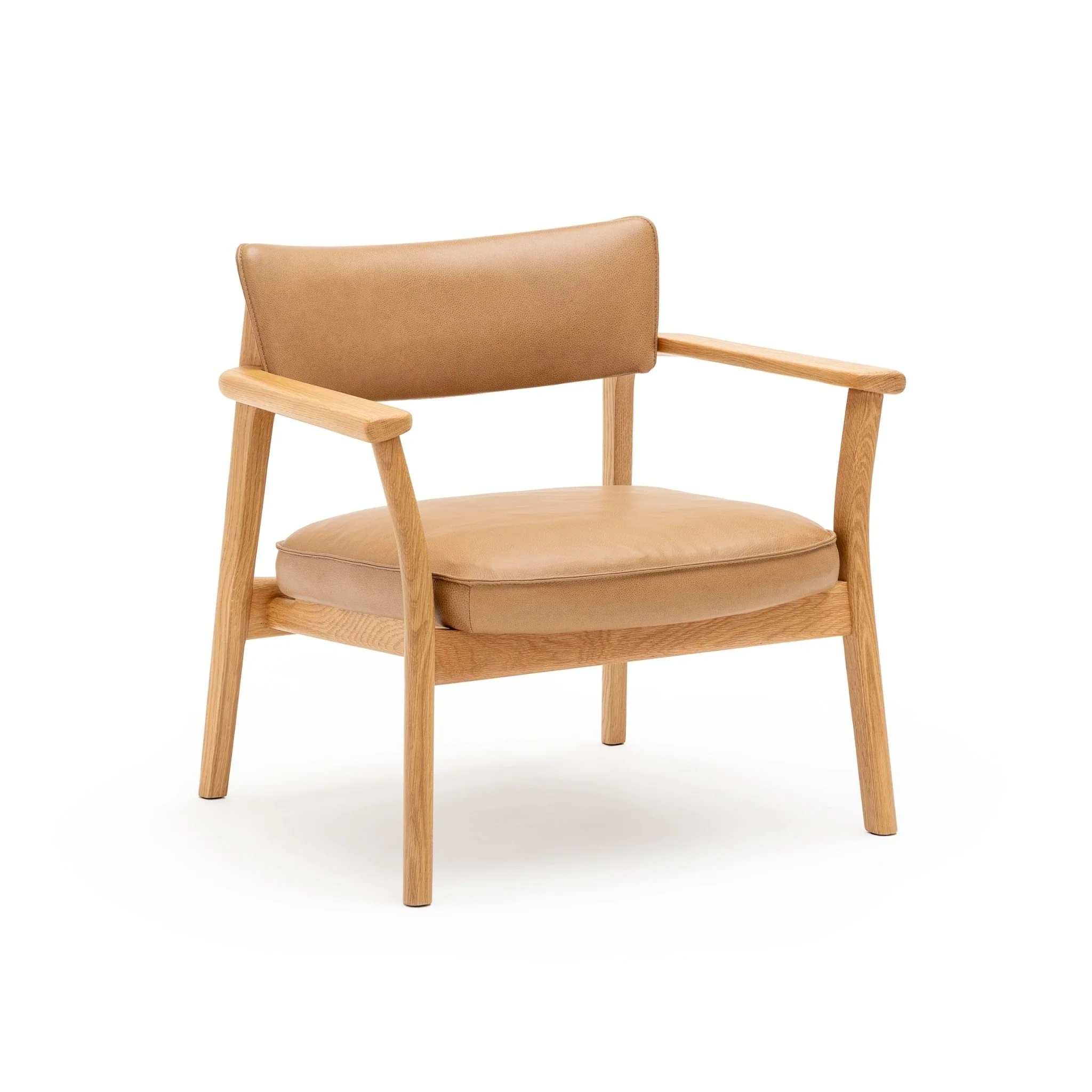Poise Lounge Chair - Light Oak & Pecan Leather