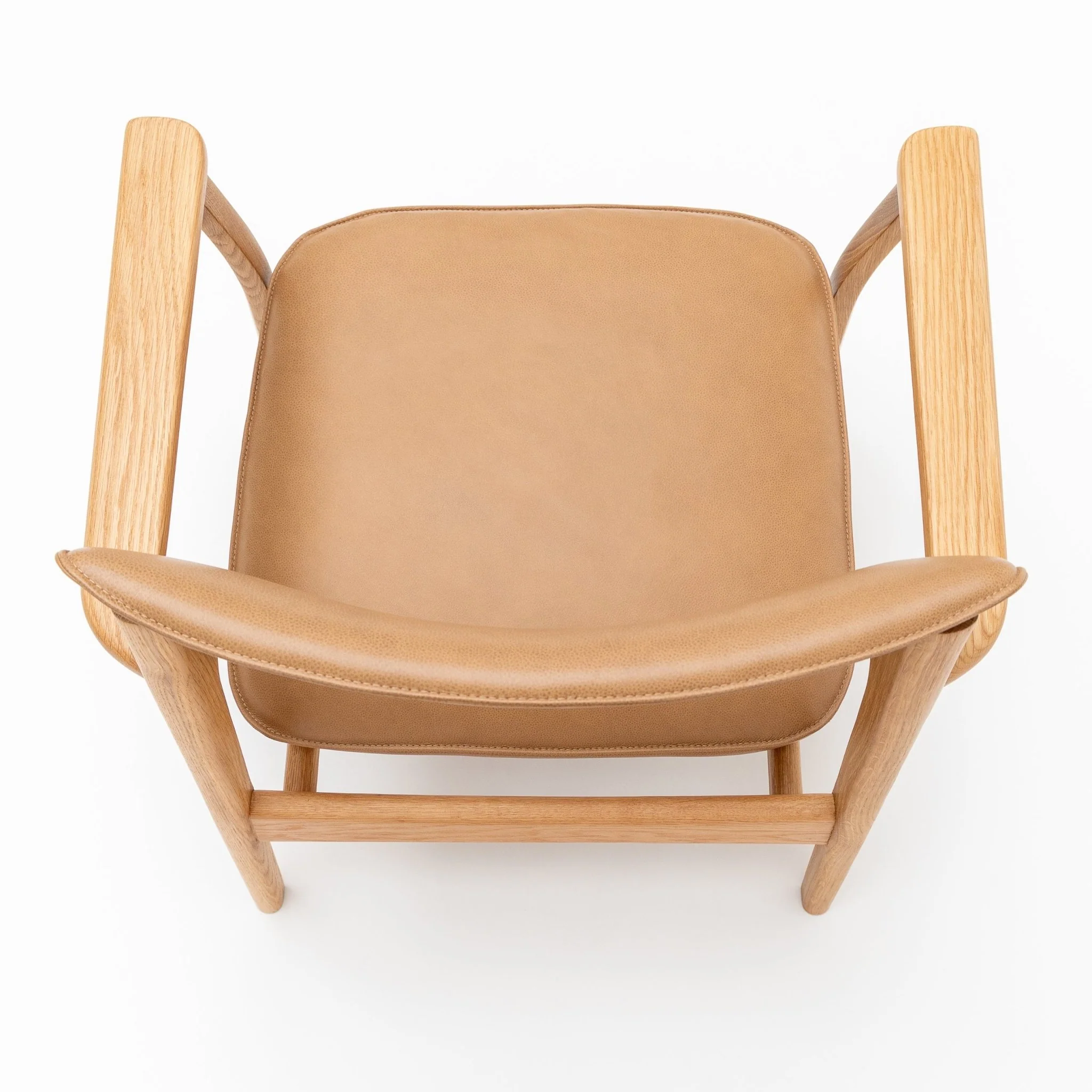 Poise Lounge Chair - Light Oak & Pecan Leather - Image 14