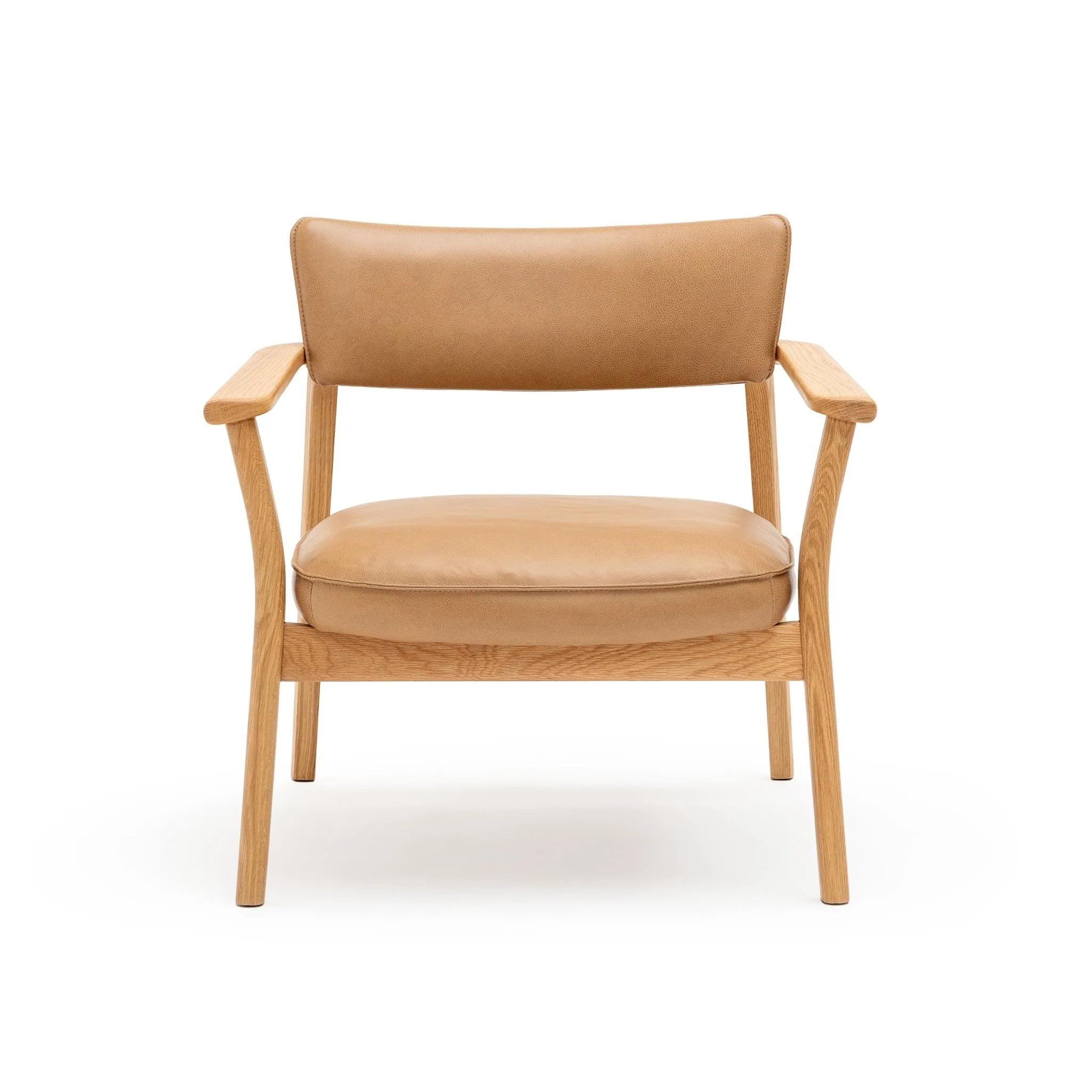 Poise Lounge Chair - Light Oak & Pecan Leather - Image 2