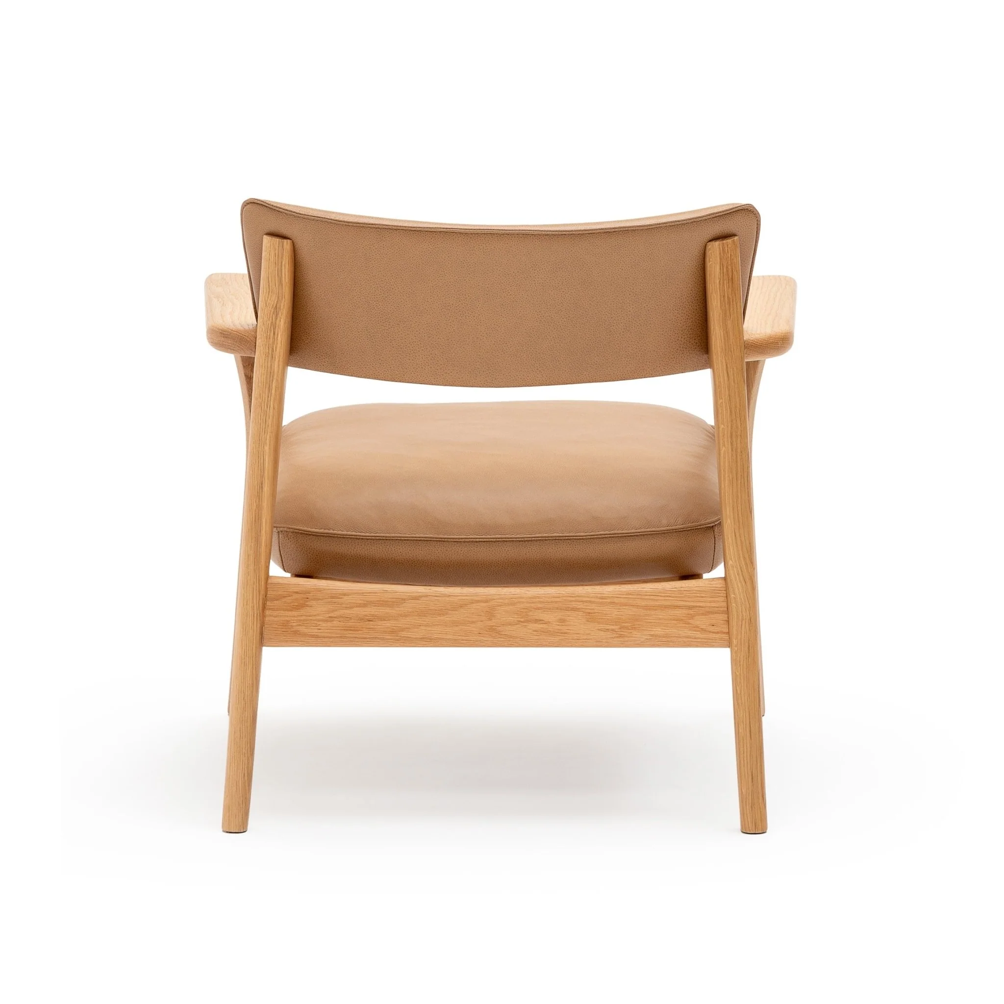 Poise Lounge Chair - Light Oak & Pecan Leather - Image 4