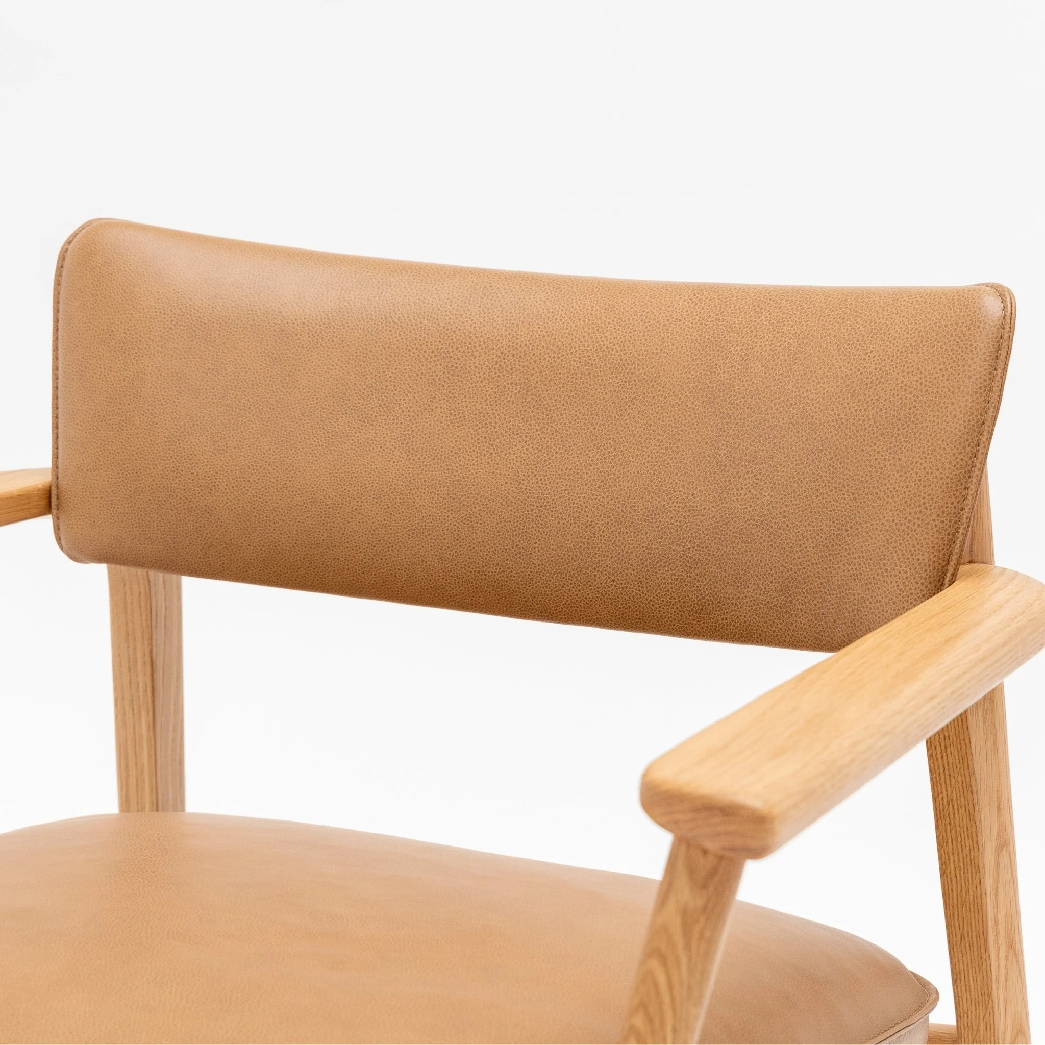 Poise Lounge Chair - Light Oak & Pecan Leather - Image 5