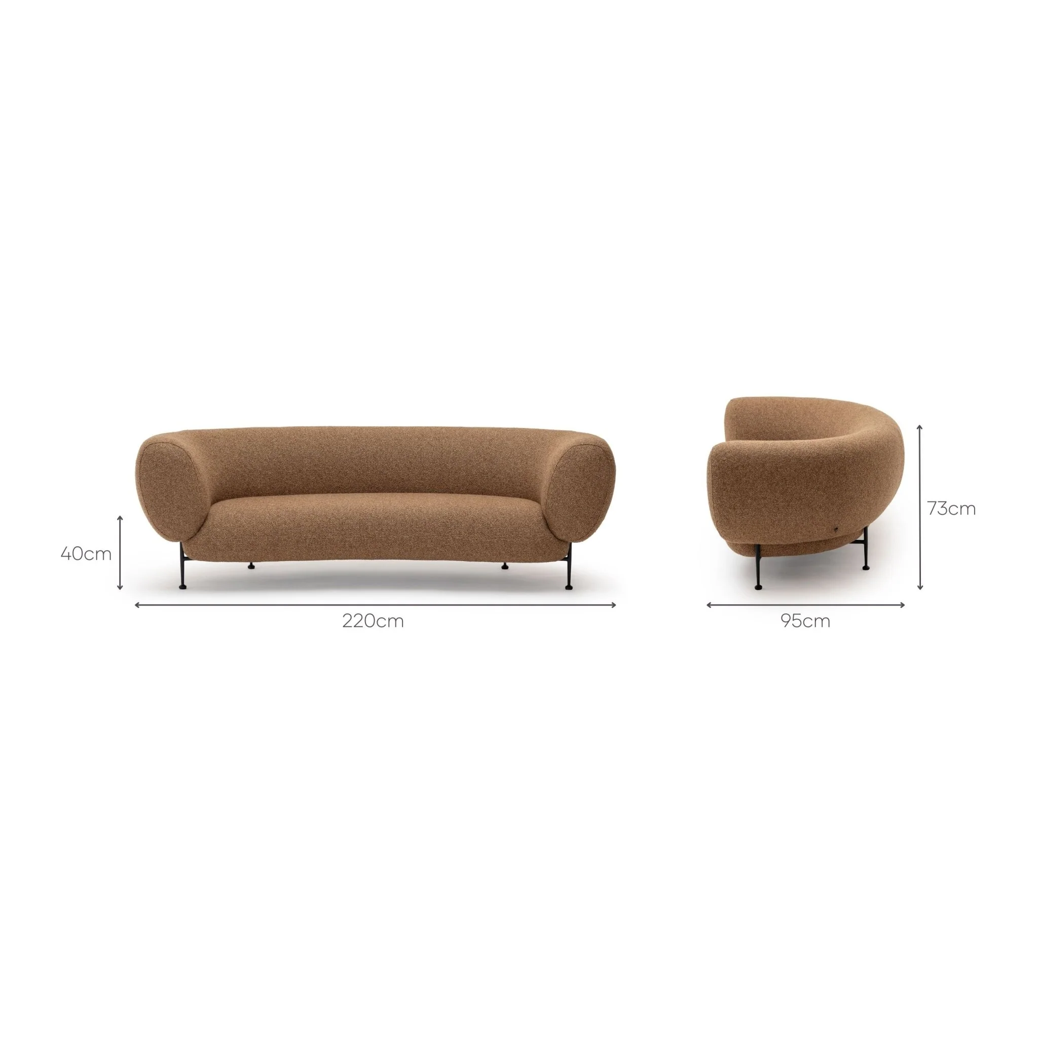 Pome 220 Sofa - Scramble Bark - Image 17